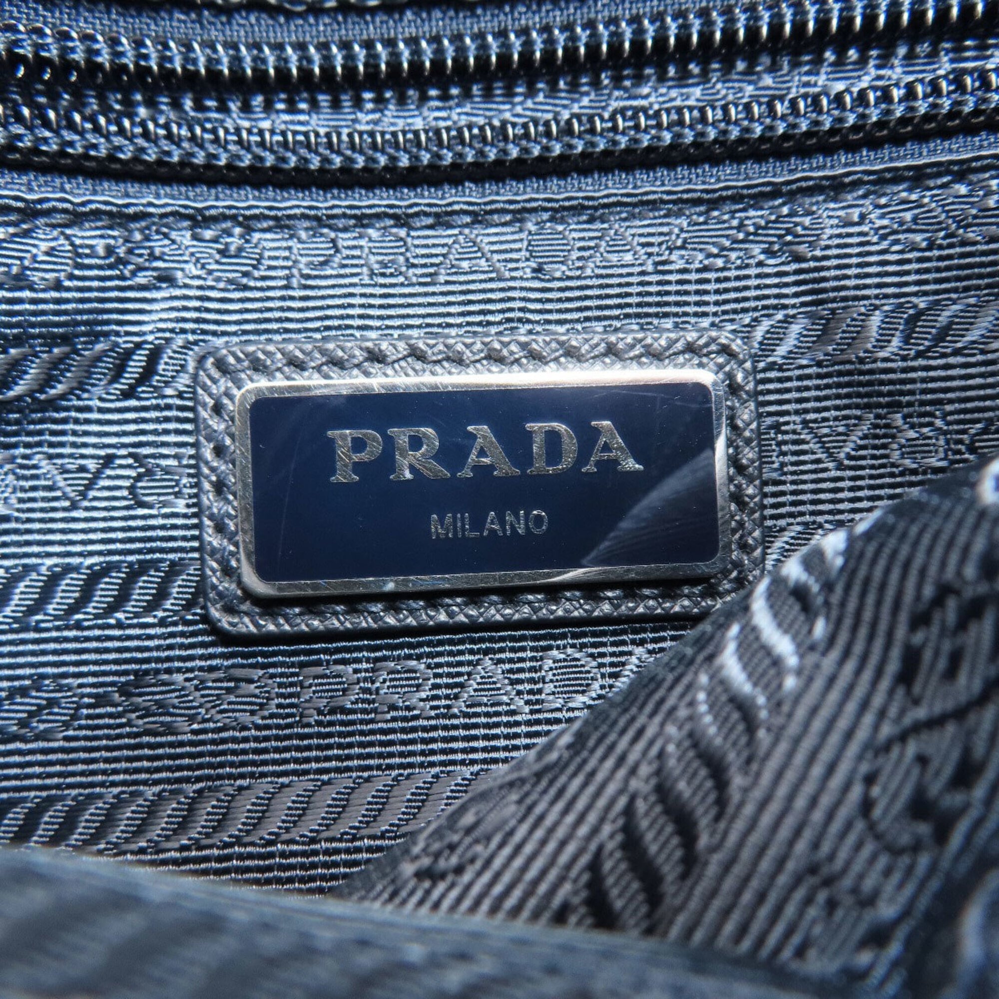 Prada Navy Nylon Shoulder Bag (Pre-Owned)