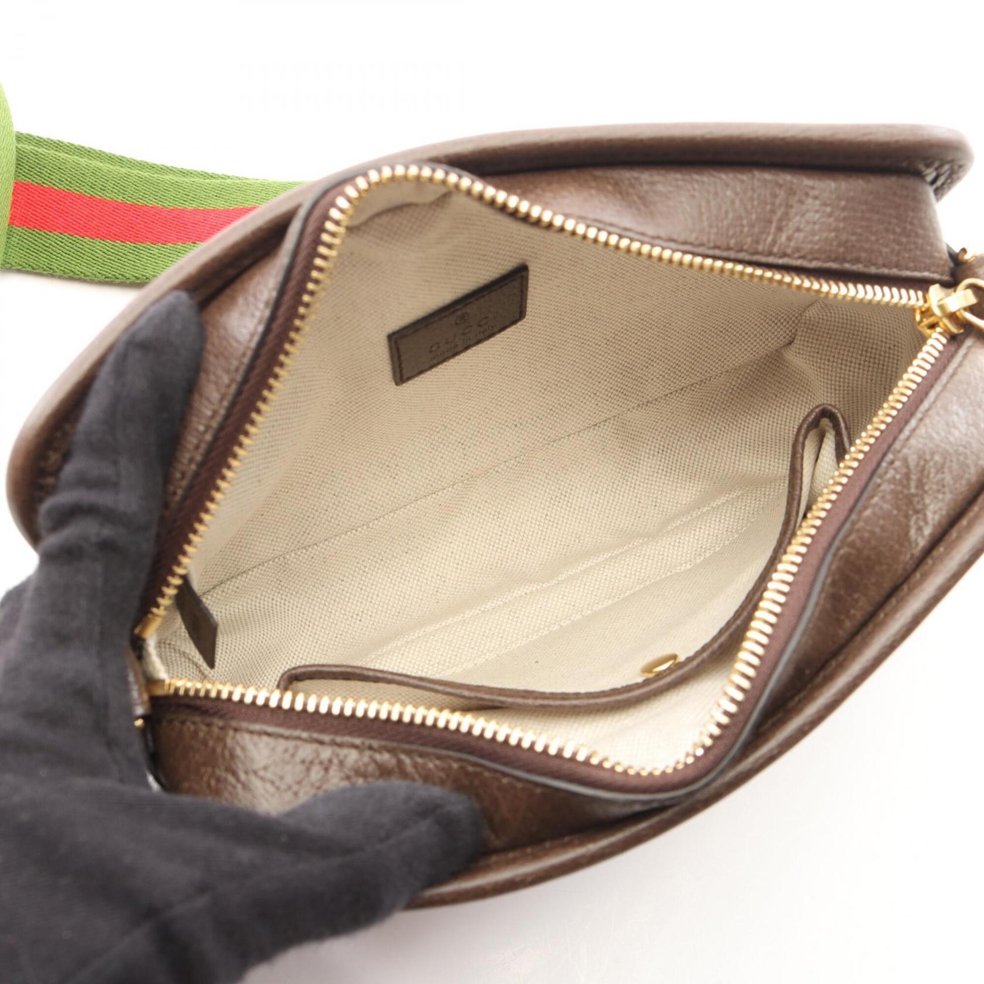 Gucci Beige Brown Coated Canvas Leather Shoulder Bag (Pre-Owned)