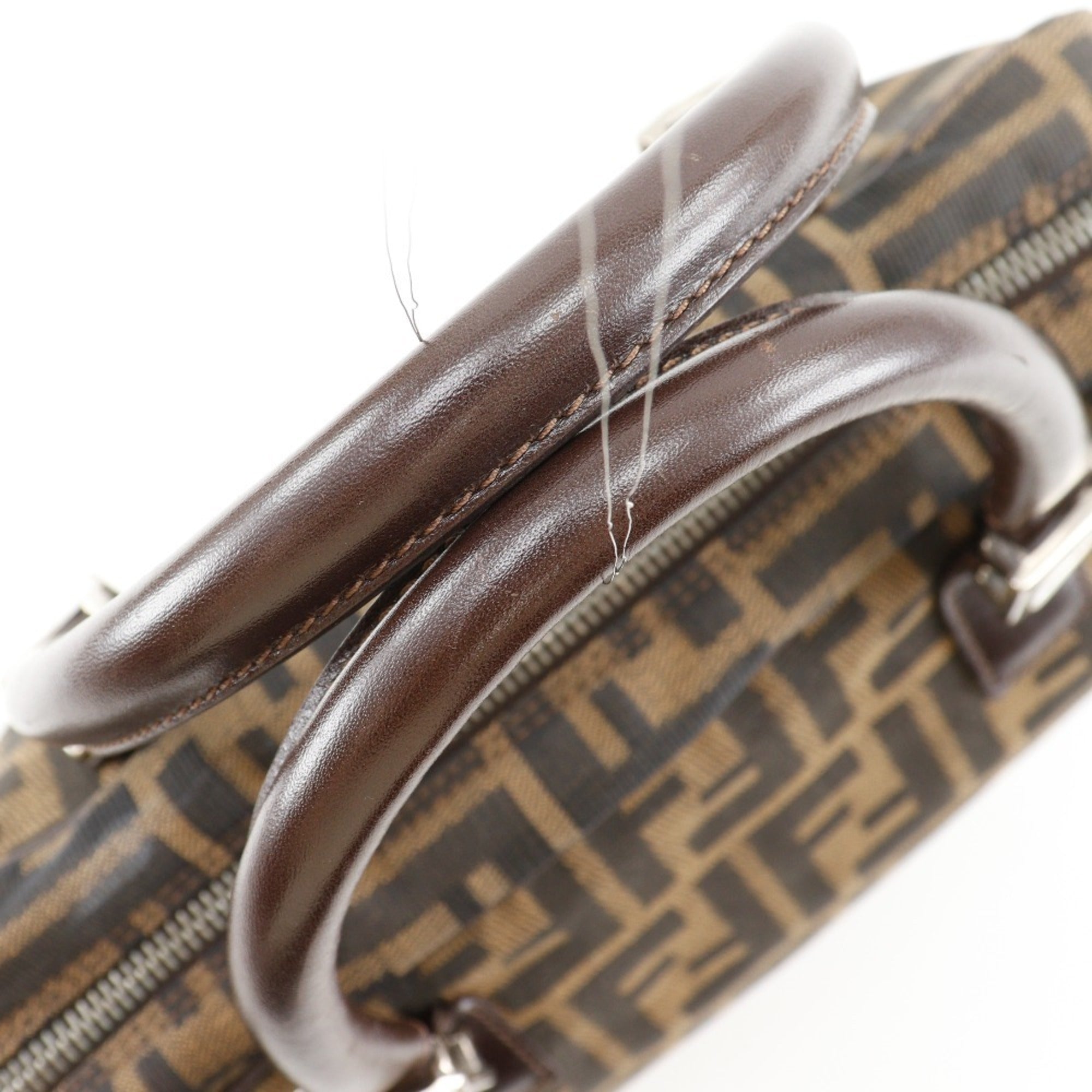 Fendi Brown Nylon Canvas Handbag (Pre-Owned)