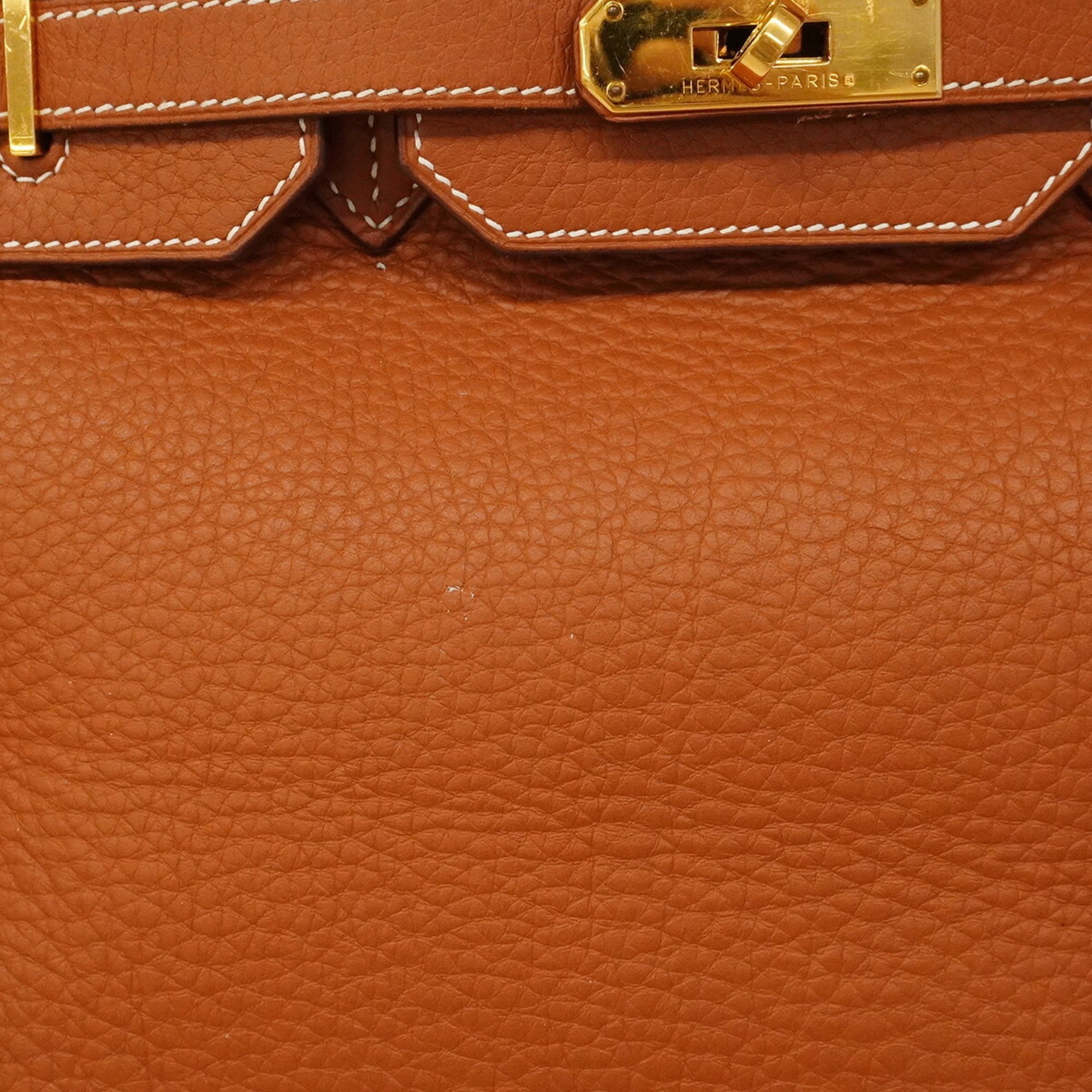 Hermes Natural Taurillon Clemence Leather Handbag (Pre-Owned)