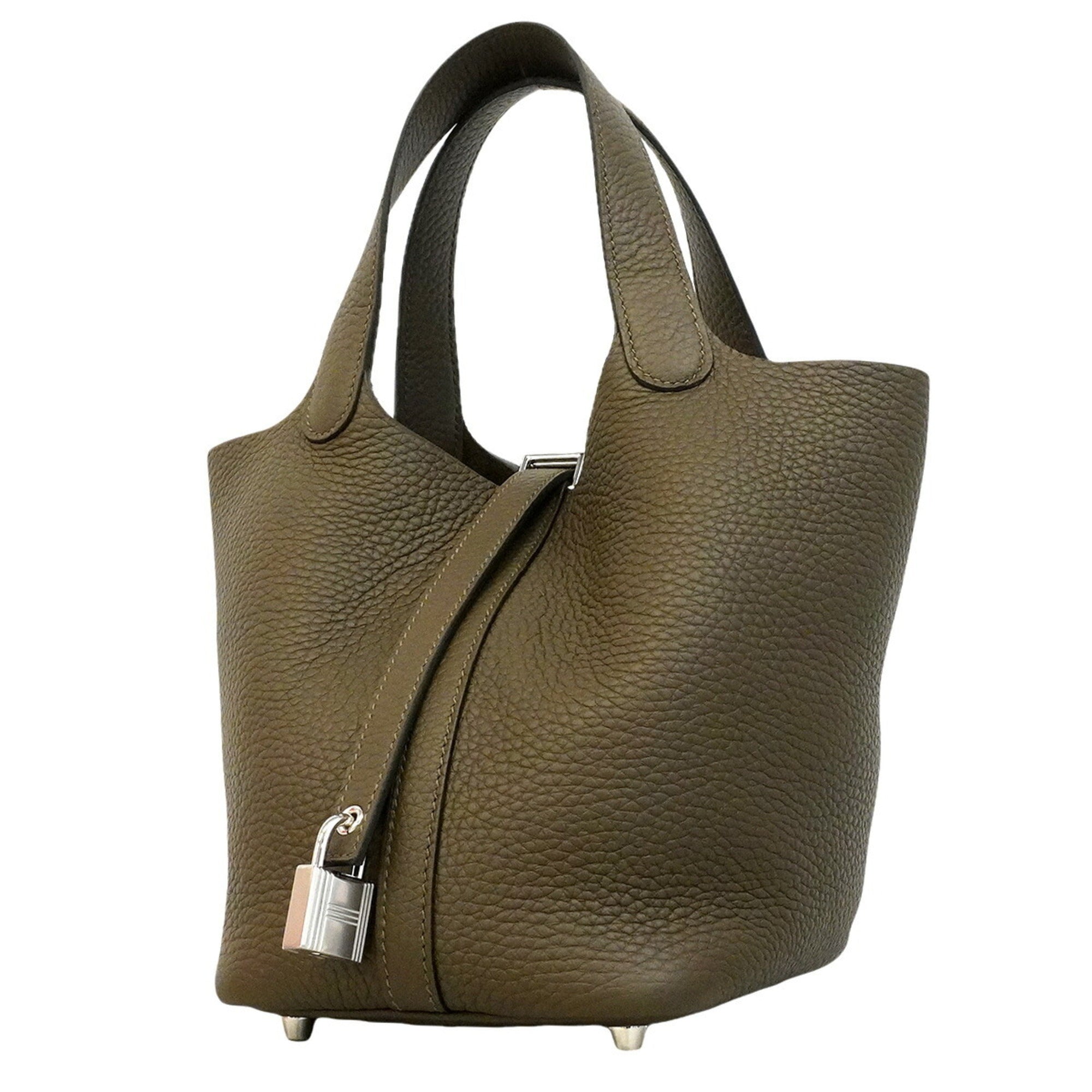 Hermes Brown Taurillon Clemence Leather Handbag (Pre-Owned)