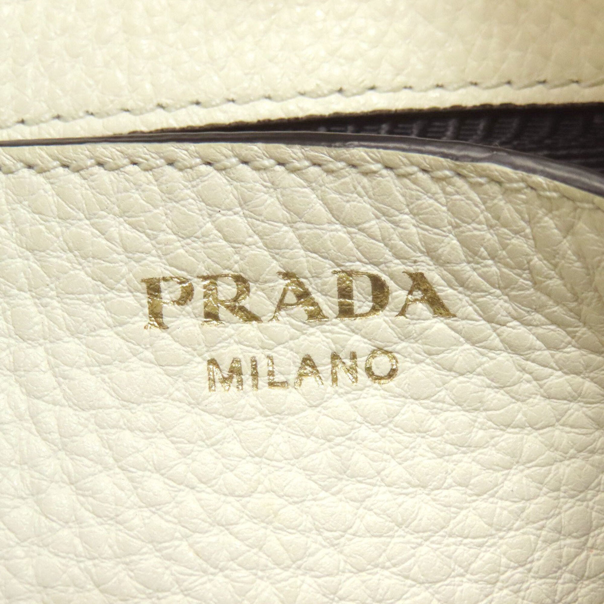 Prada White Leather Shoulder Bag (Pre-Owned)
