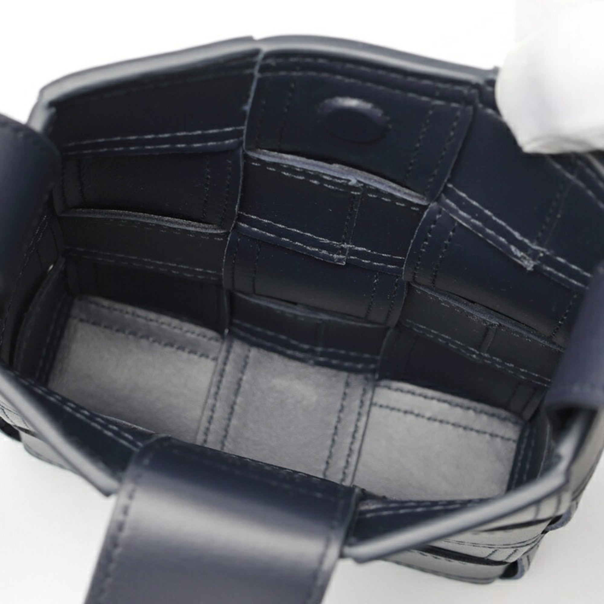 Bottega Veneta Navy Intrecciato Leather Sling Bag (Pre-Owned)