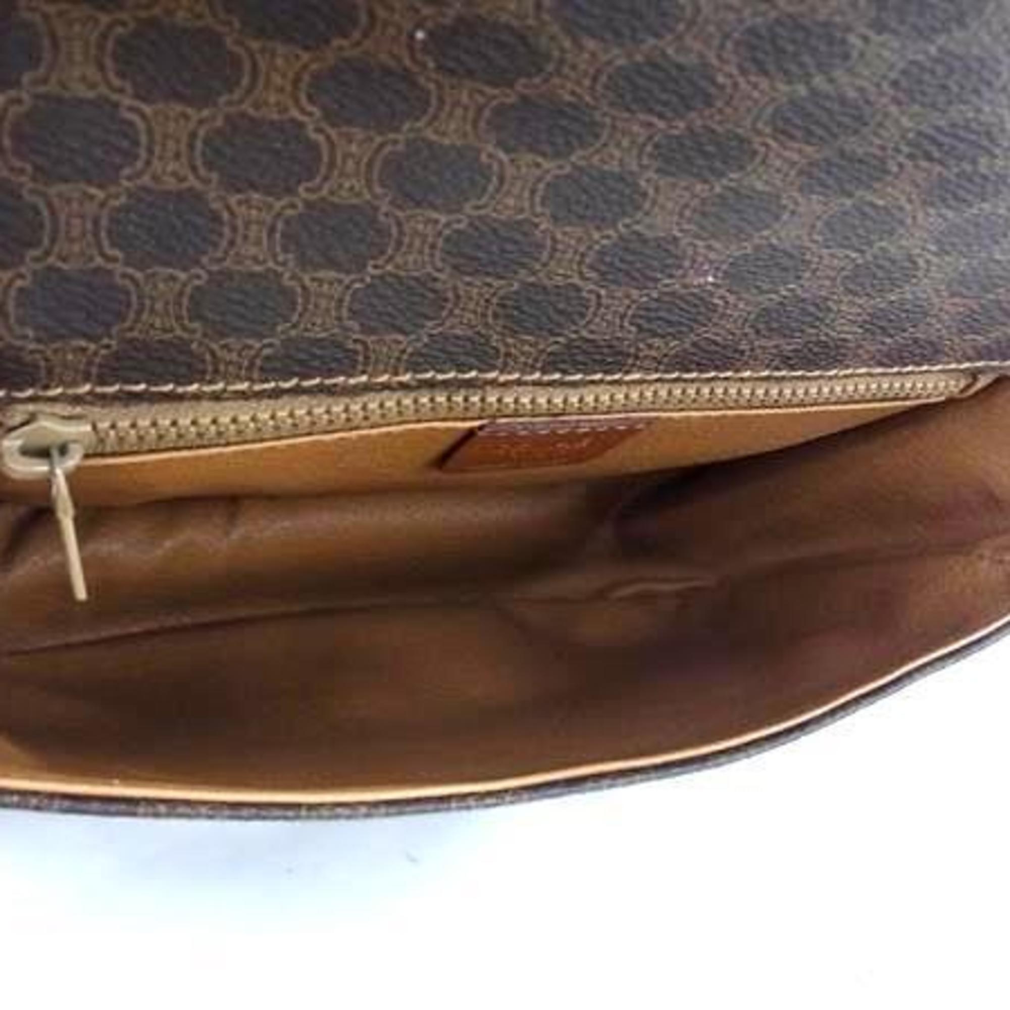 Celine Brown Pvc Leather Pochette Shoulder Bag (Pre-Owned)