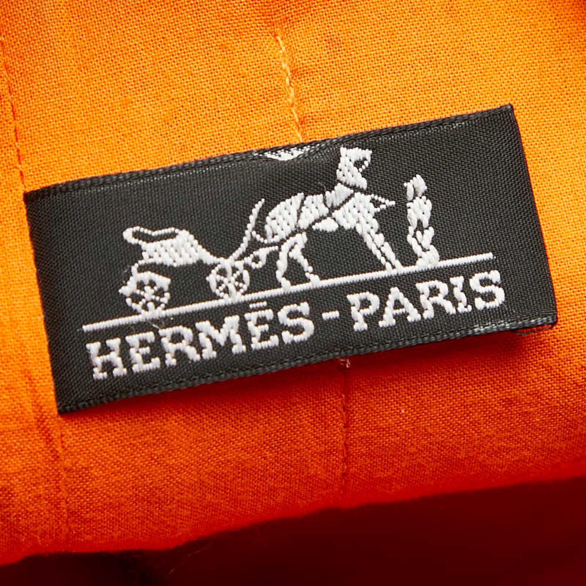 Hermes Orange Wool Cotton Handbag Tote Bag (Pre-Owned)