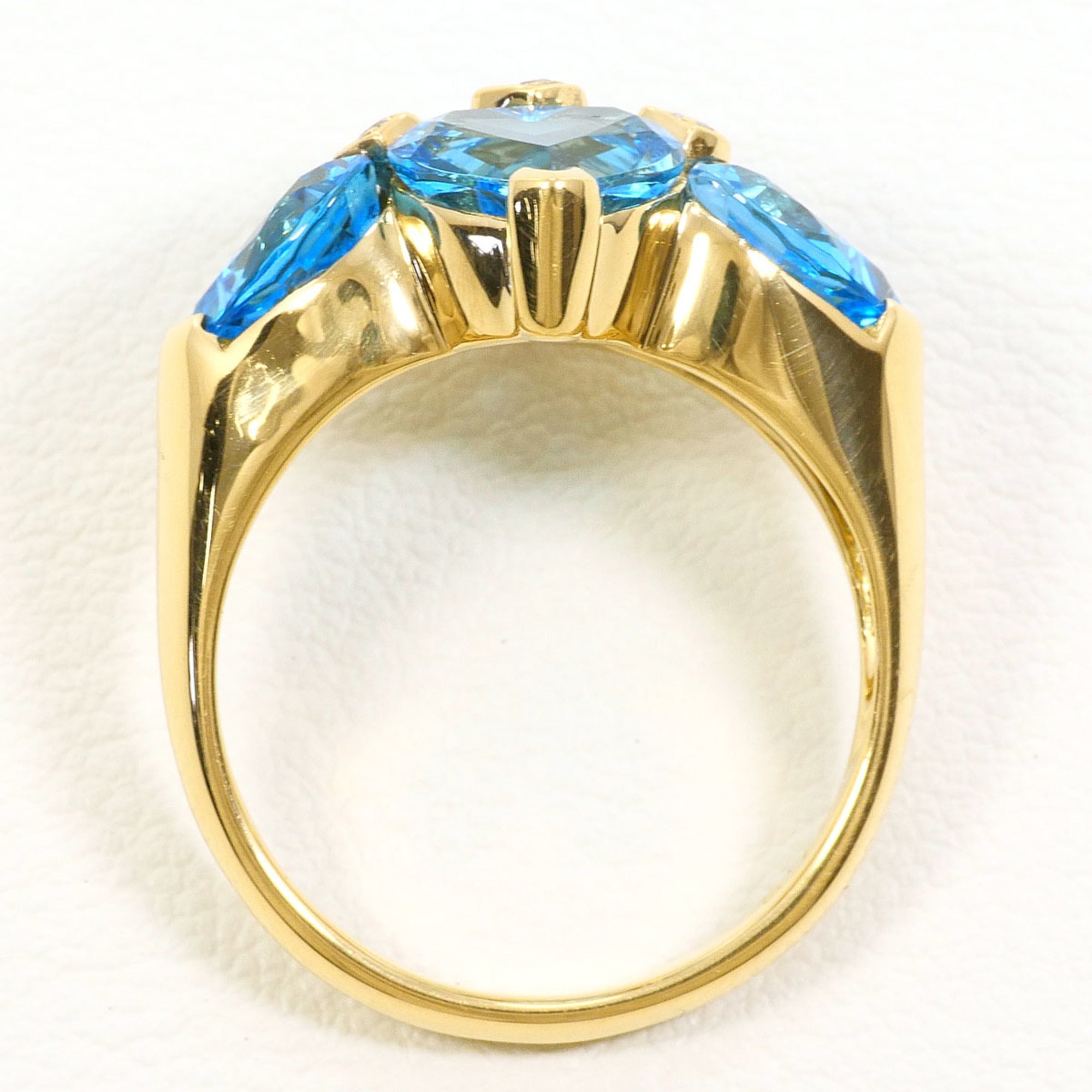 Unbranded Blue Yellow Gold Yellow Gold (18K) Band Ring (Pre-Owned)