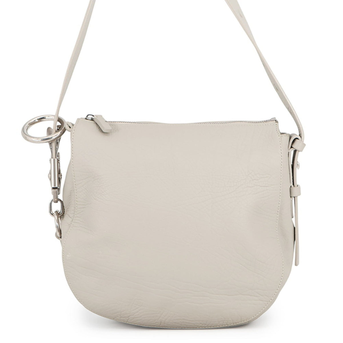 Burberry Light Gray Leather Handbag Shoulder Bag (Pre-Owned)