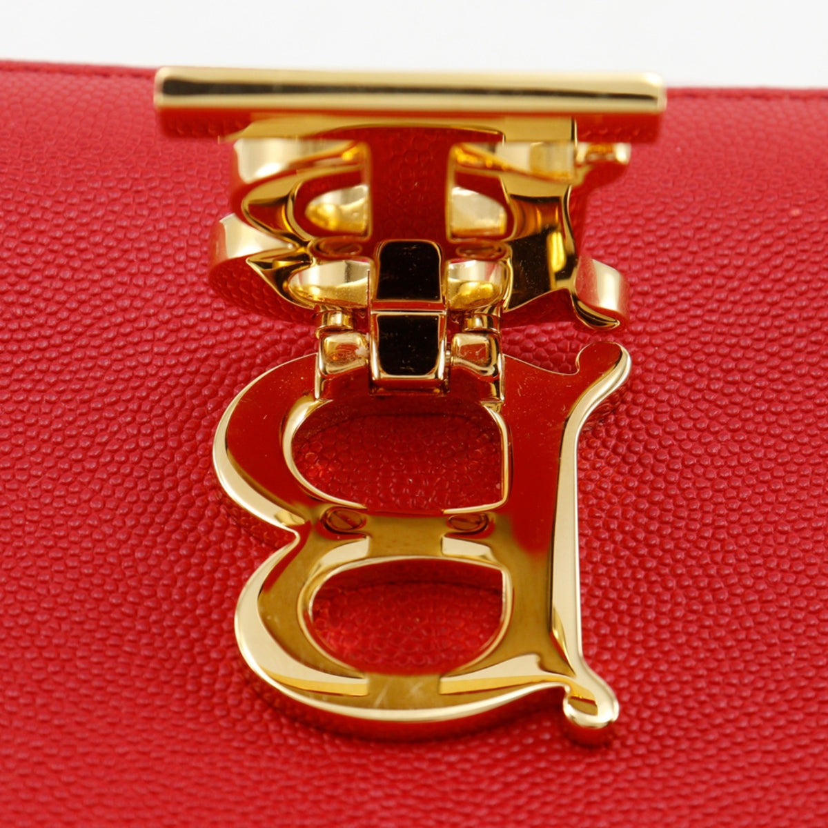 Burberry Red Color Leather Shoulder Bag (Pre-Owned)