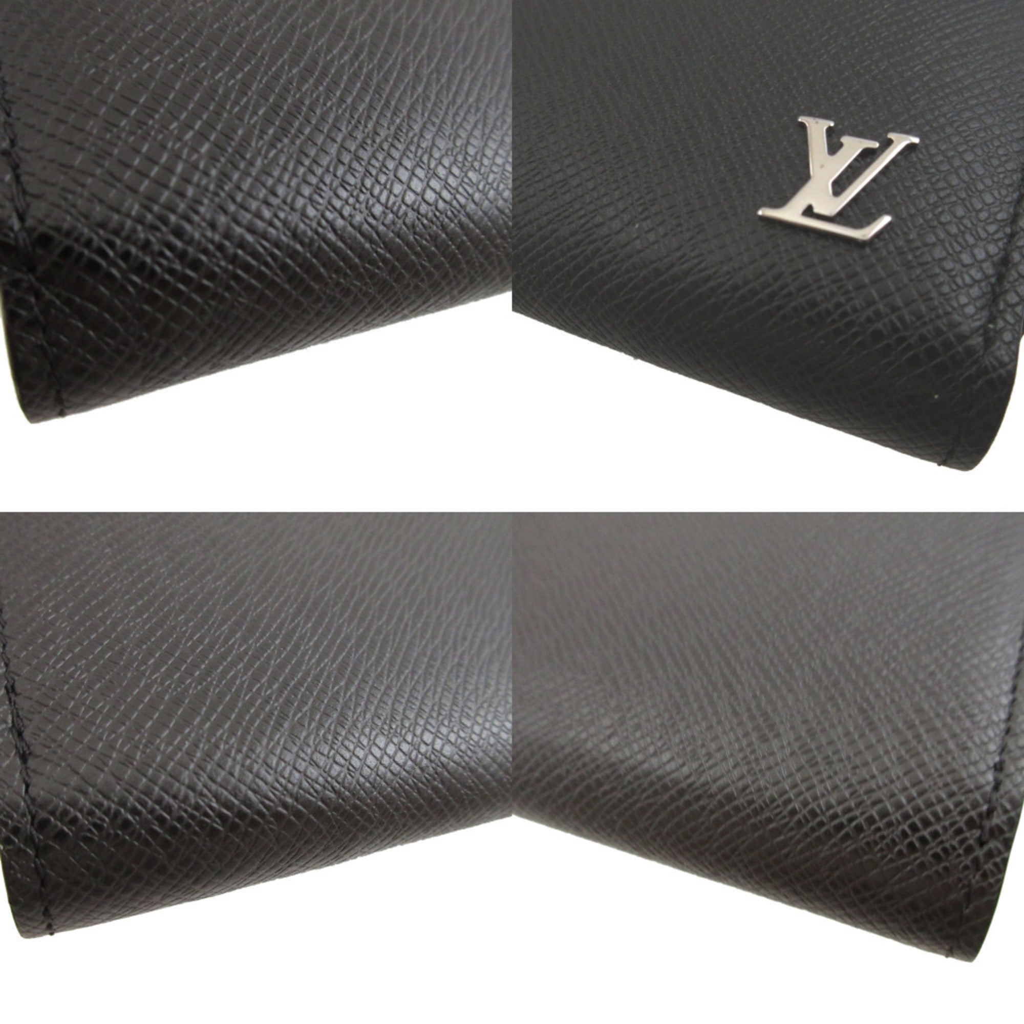 Louis Vuitton Black Taiga Leather Long Wallet (Bi-Fold) (Pre-Owned)