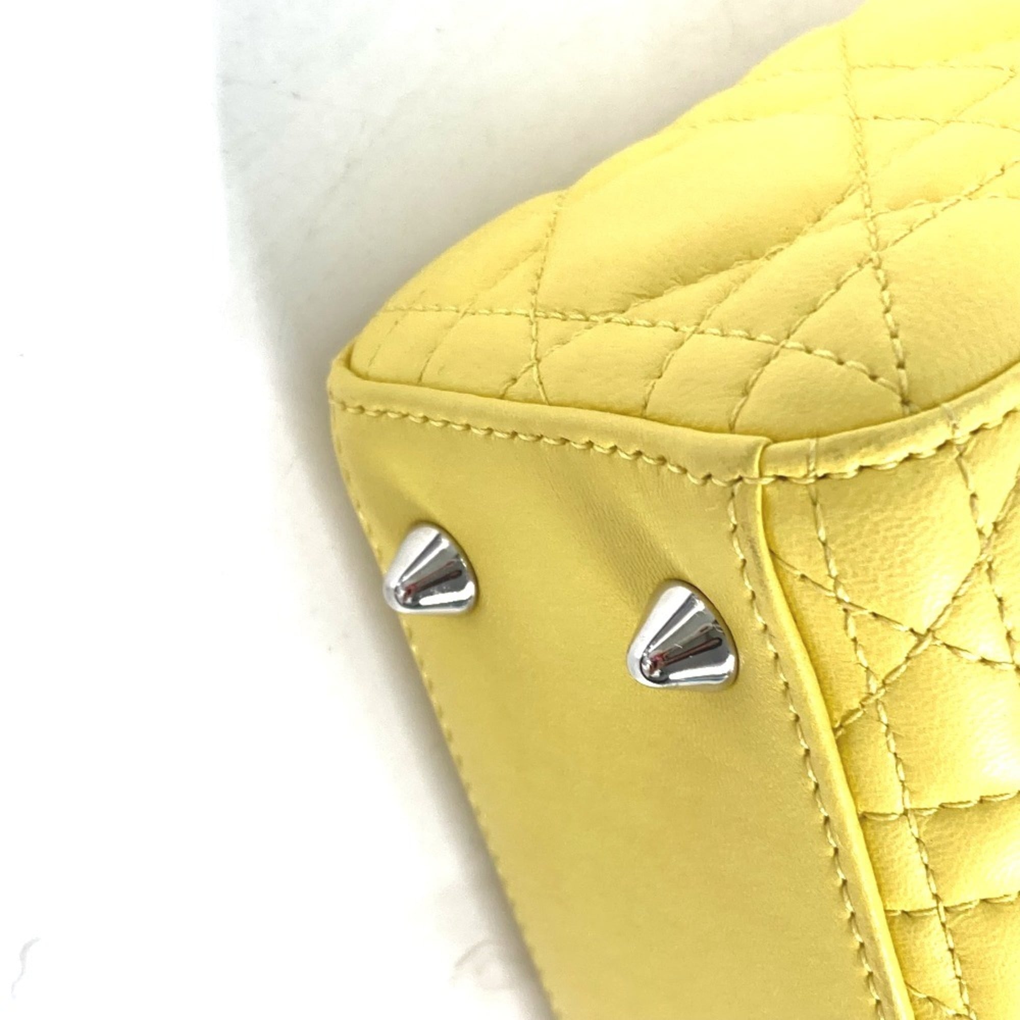 Christian Dior Yellow Leather Handbag Shoulder Bag (Pre-Owned)