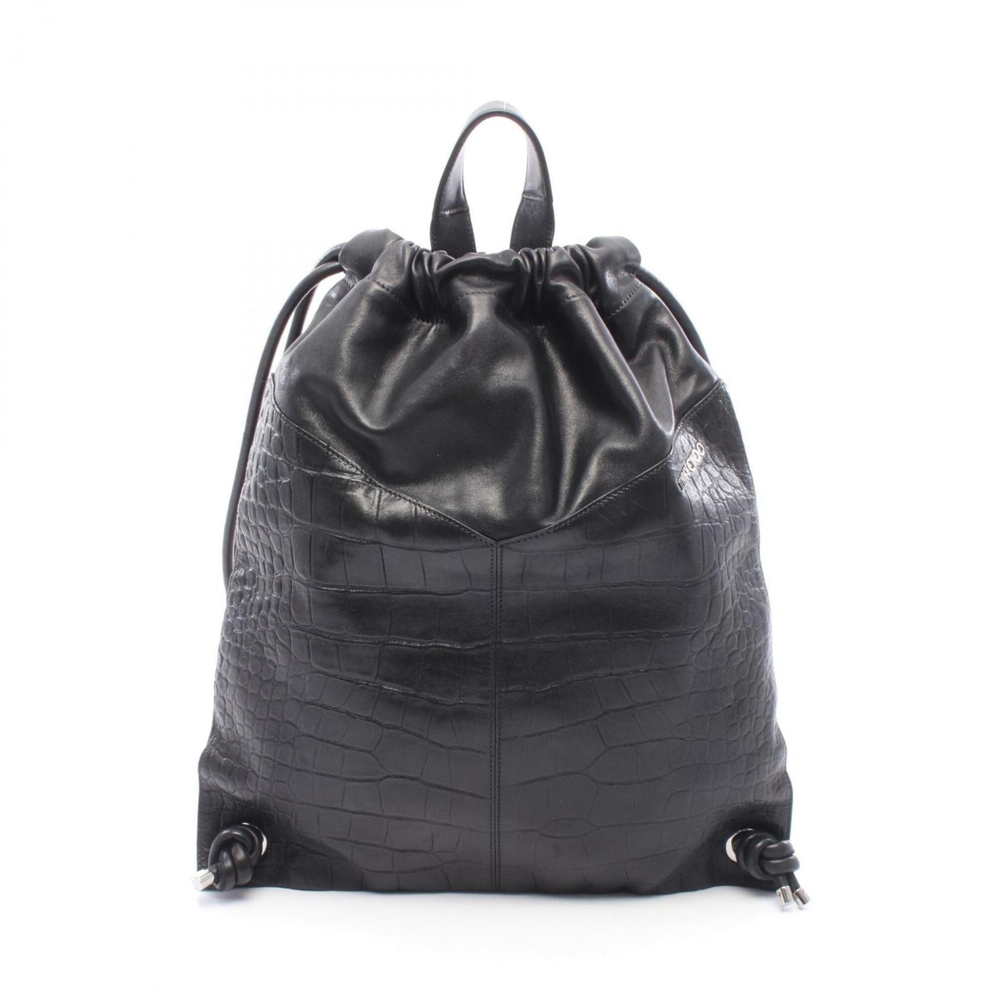 Jimmy Choo Black Leather Backpack Handbag (Pre-Owned)