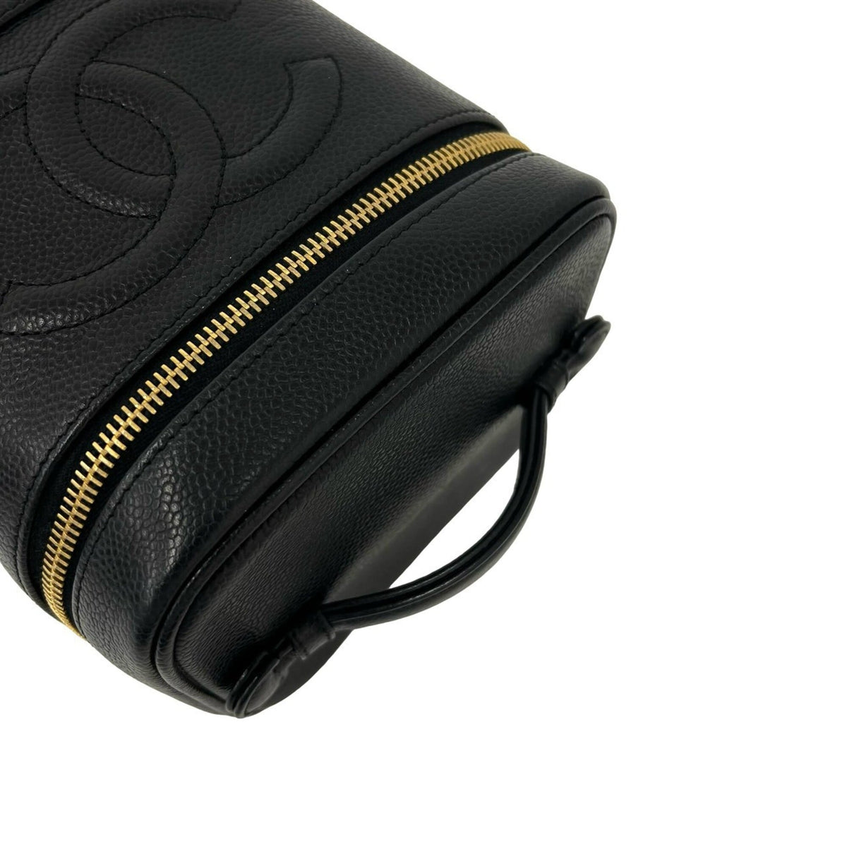 Chanel Black Grained Calfskin Handbag Vanity Bag (Pre-Owned)