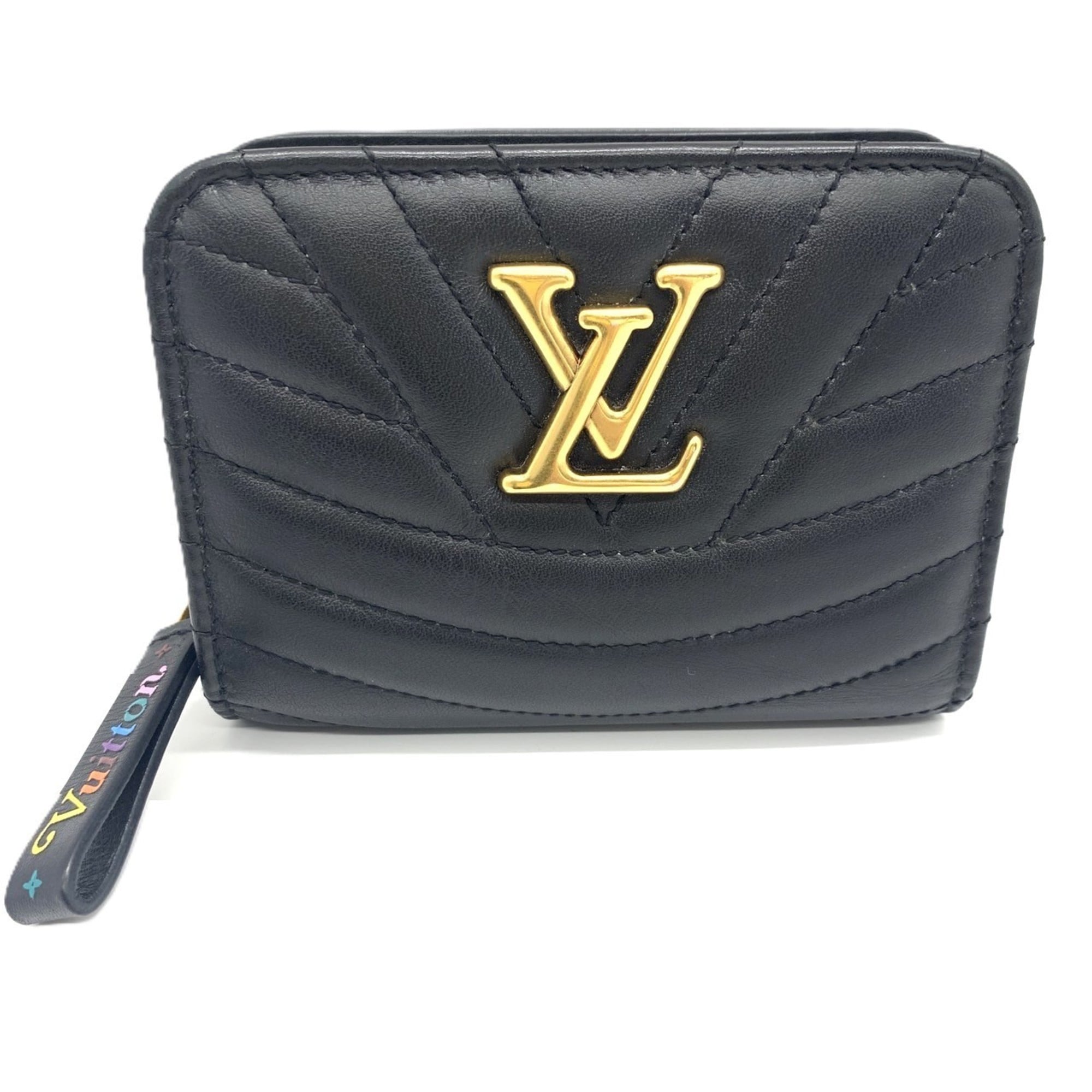 Louis Vuitton Black Leather Wallet (Bi-Fold) (Pre-Owned)