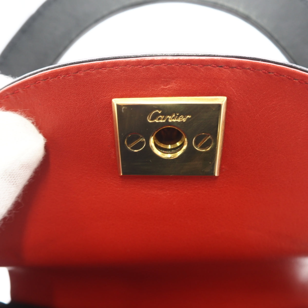 Cartier Panthère Black Leather Handbag (Pre-Owned)