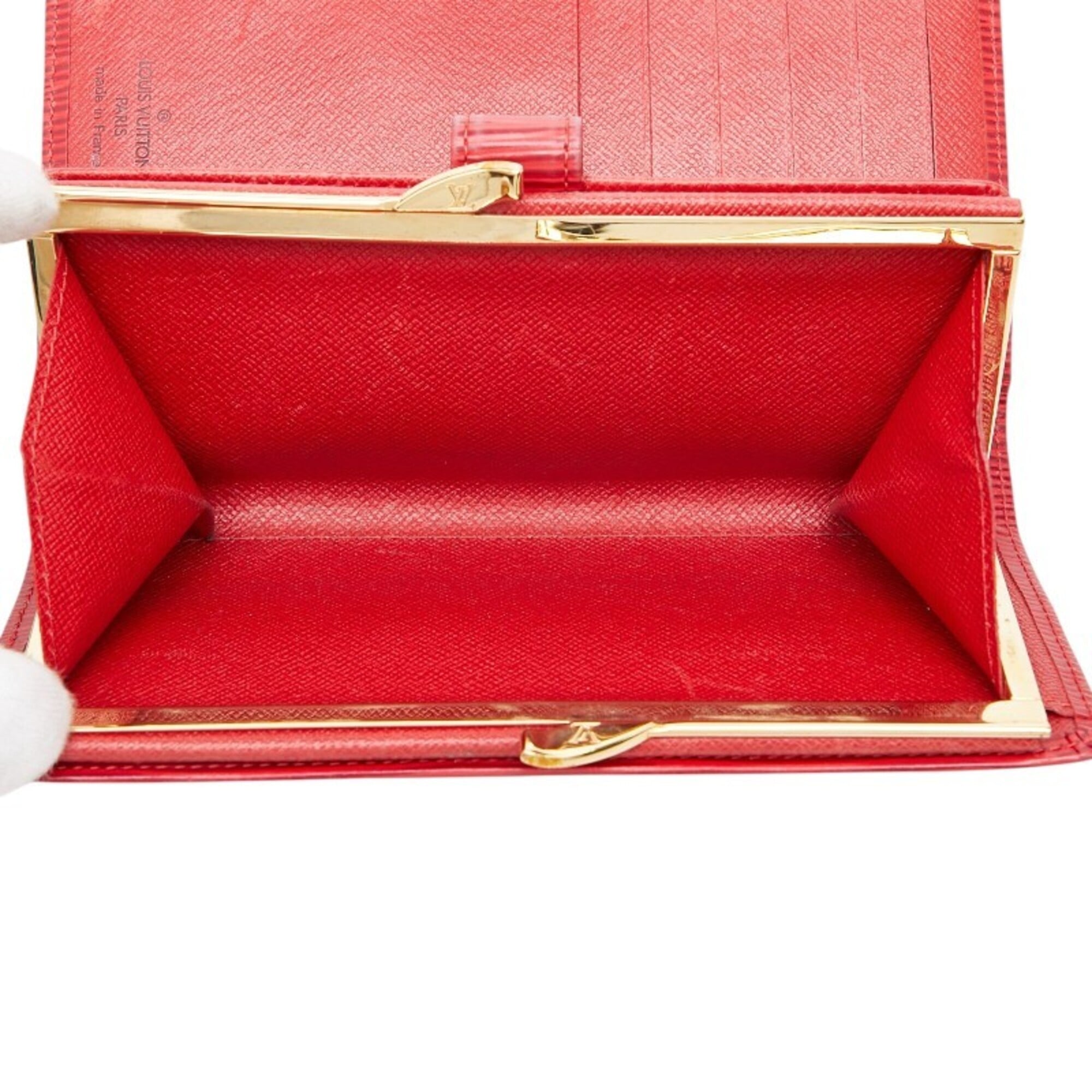 Louis Vuitton Castilian Red Leather Long Wallet (Bi-Fold) (Pre-Owned)