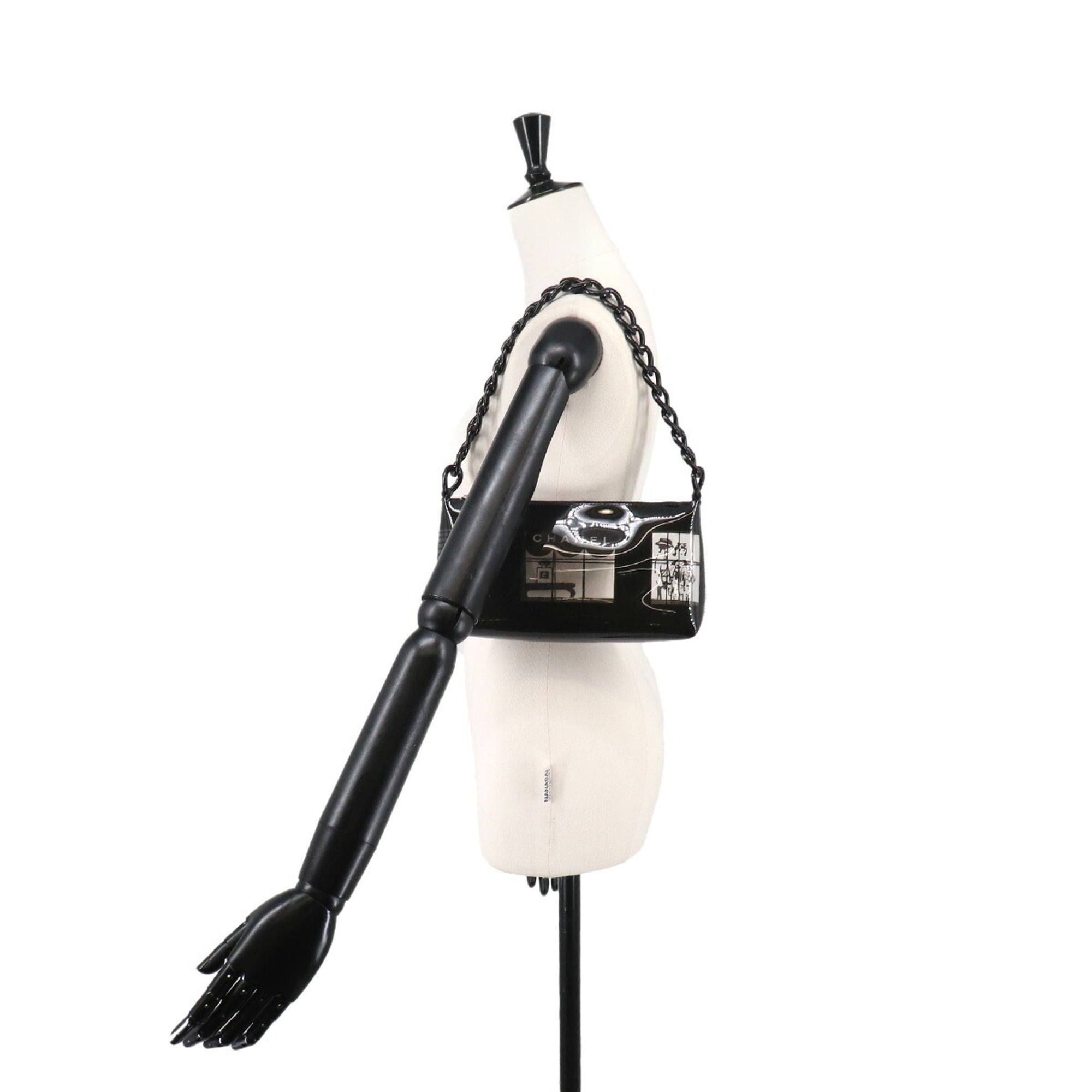 Chanel Black Clear Vinyl Shoulder Bag (Pre-Owned)