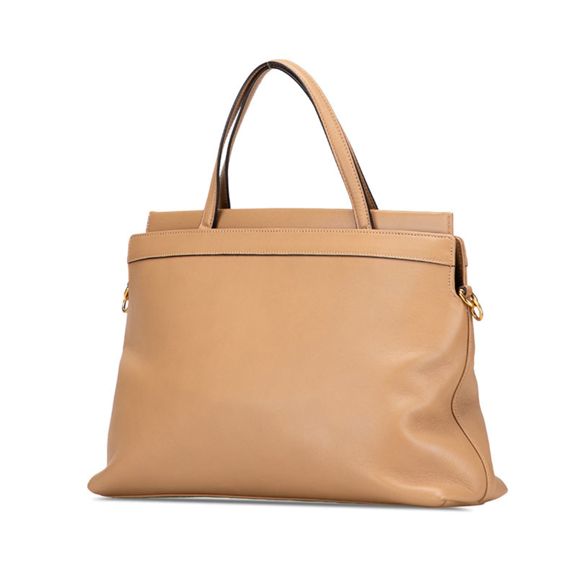 Gucci Beige Leather Handbag Shoulder Bag (Pre-Owned)