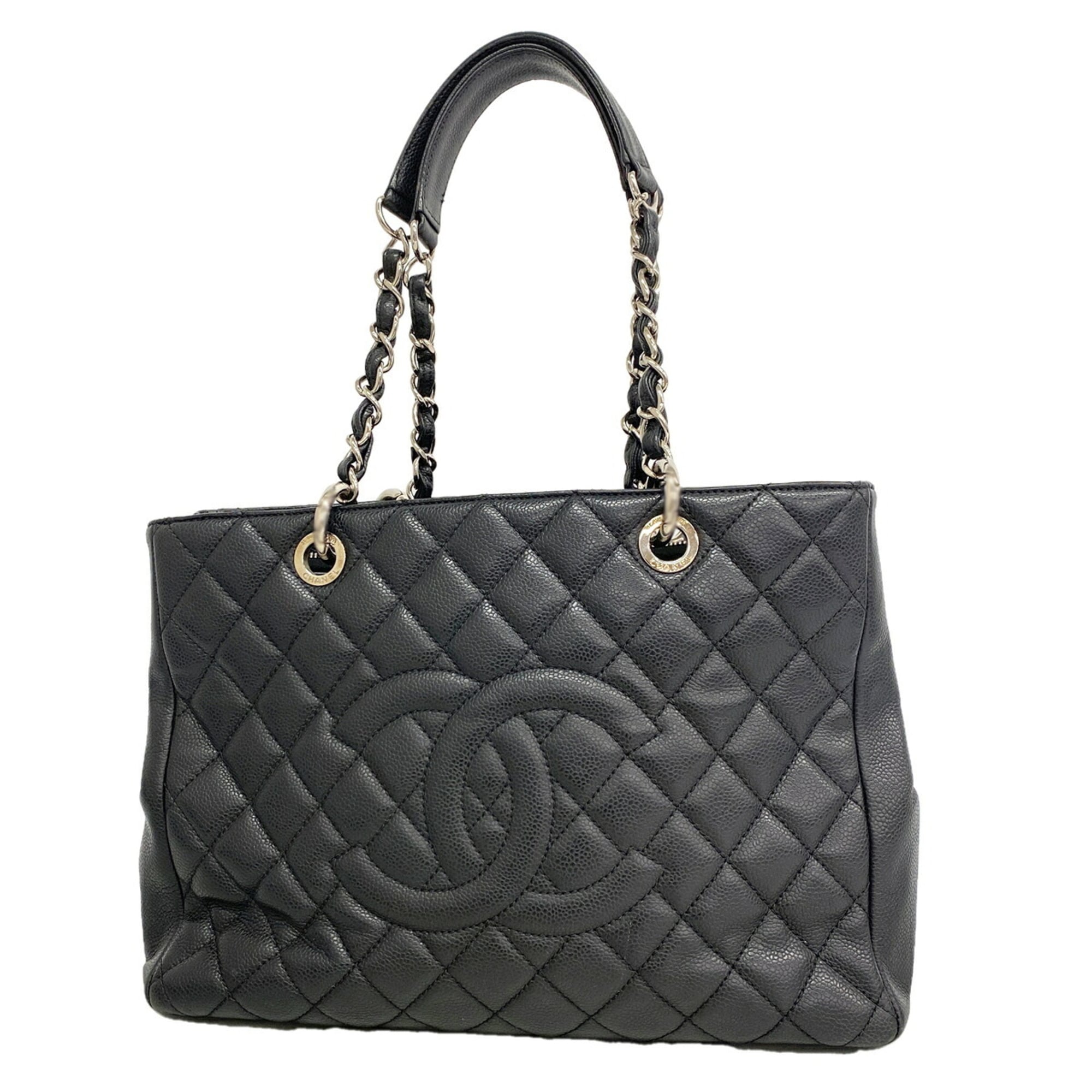 Chanel Black Grained Calfskin Tote Bag (Pre-Owned)