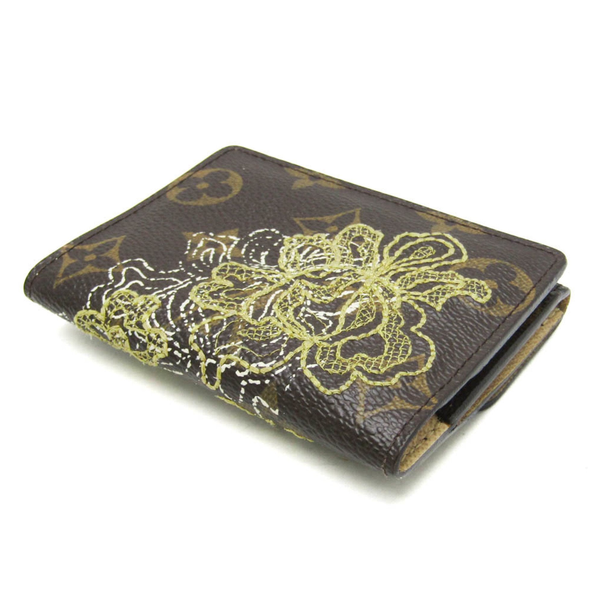 Louis Vuitton Monogram Dentelle Gold Brown Monogram Coin Purse/Coin Case (Pre-Owned)