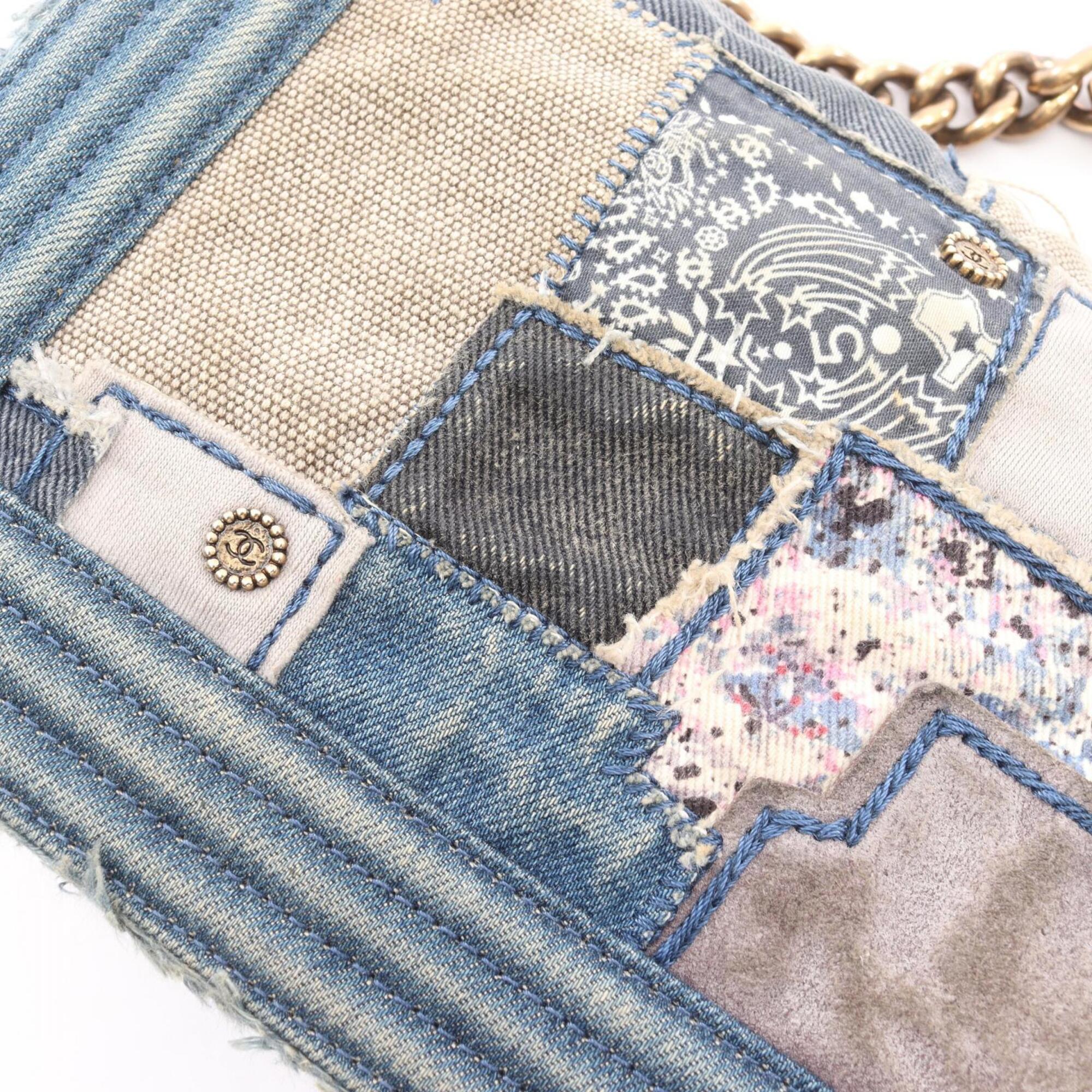 Chanel Blue Multi-Color Denim Handbag Shoulder Bag (Pre-Owned)