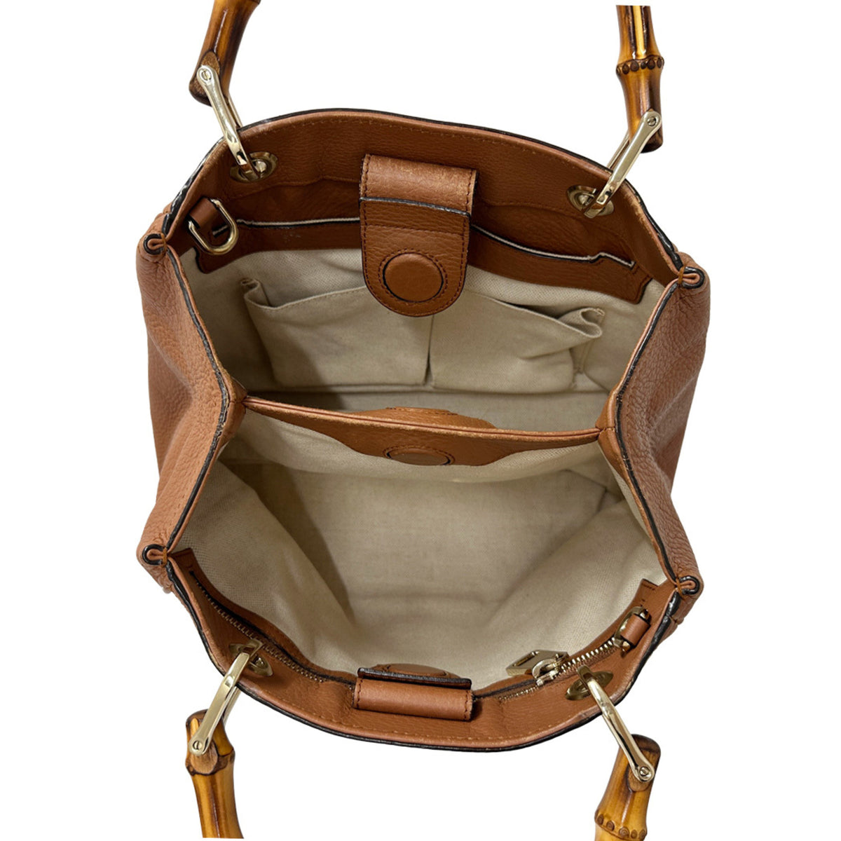 Gucci Brown Bamboo Handbag Shoulder Bag (Pre-Owned)