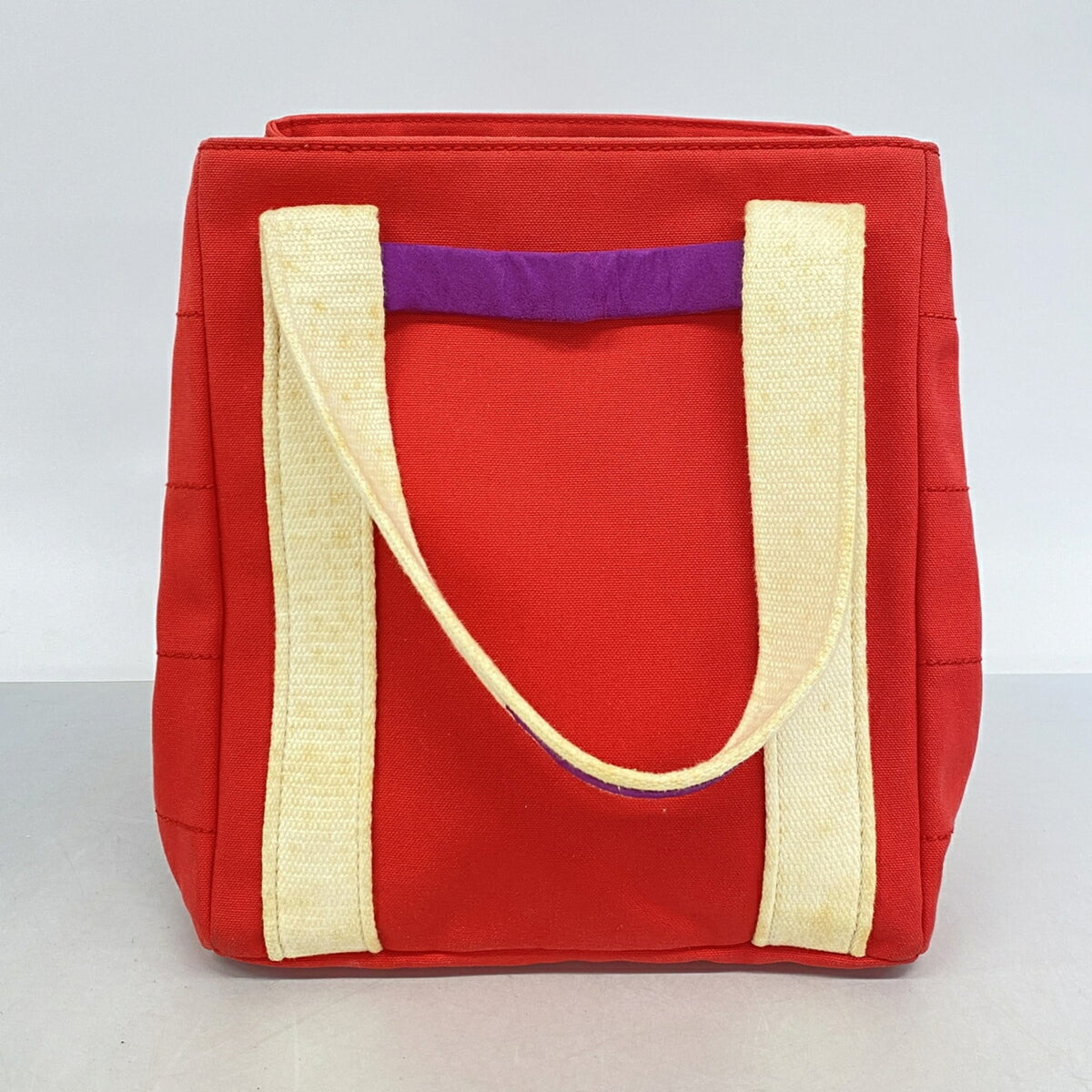 Chanel Red Color Canvas Tote Bag (Pre-Owned)