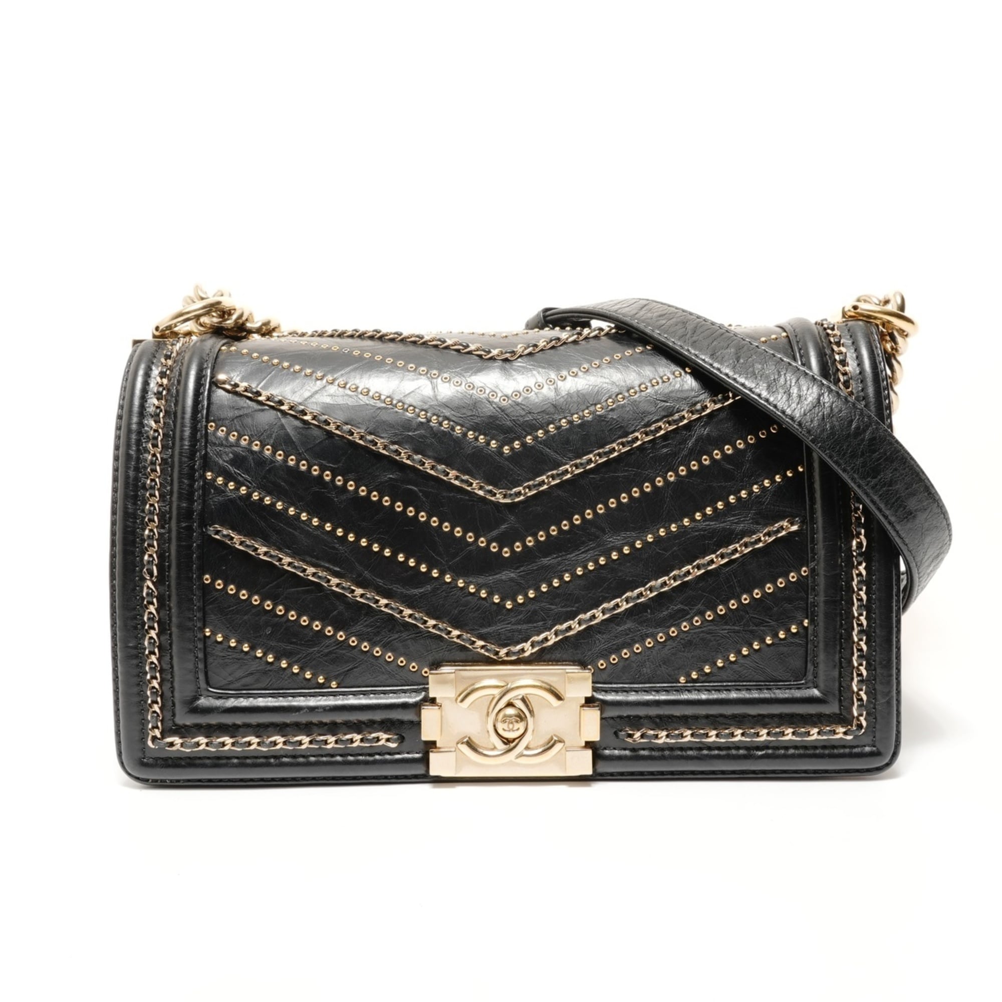 Chanel Boy Chanel Black Shoulder Bag (Pre-Owned)