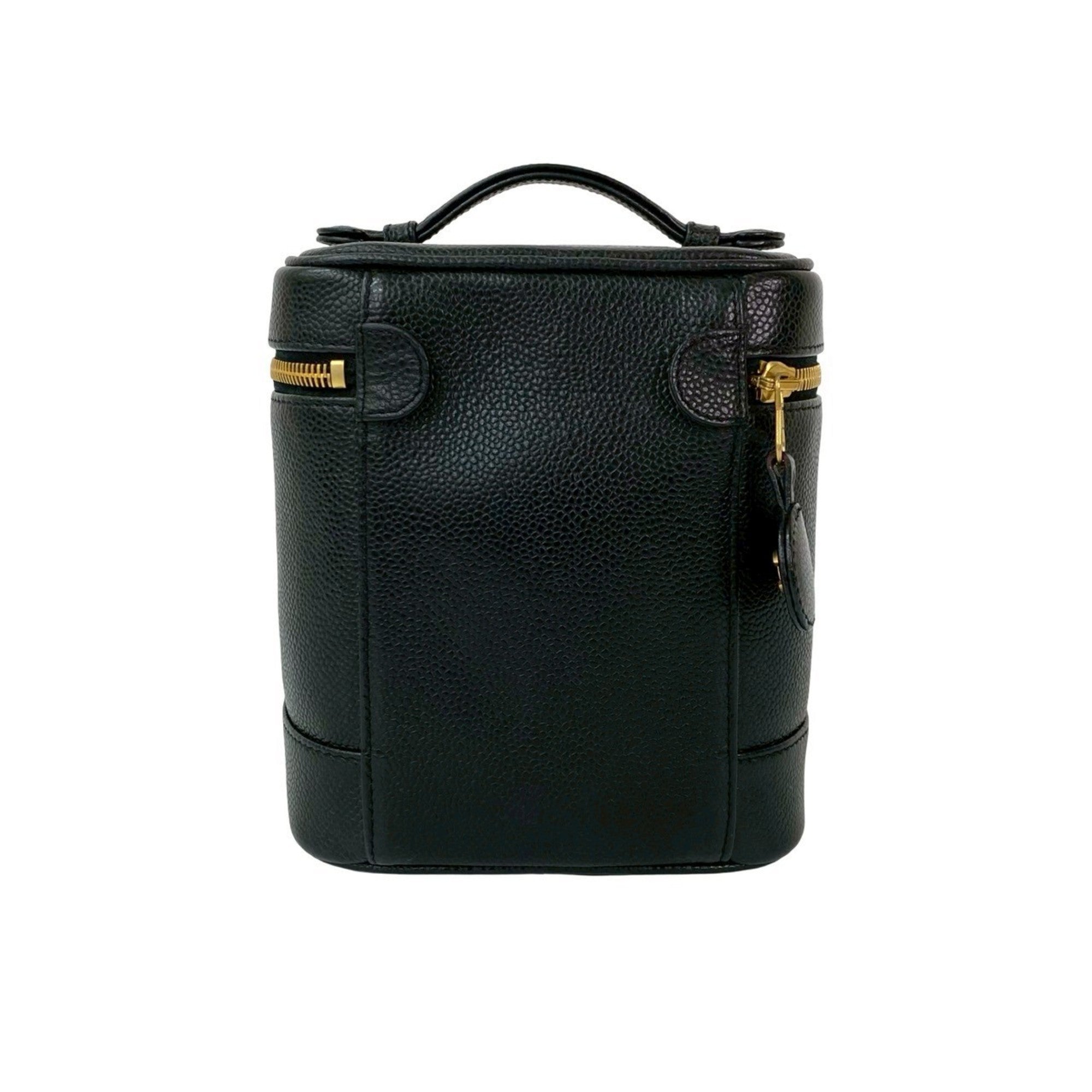 Chanel Black Grained Calfskin Handbag Vanity Bag (Pre-Owned)