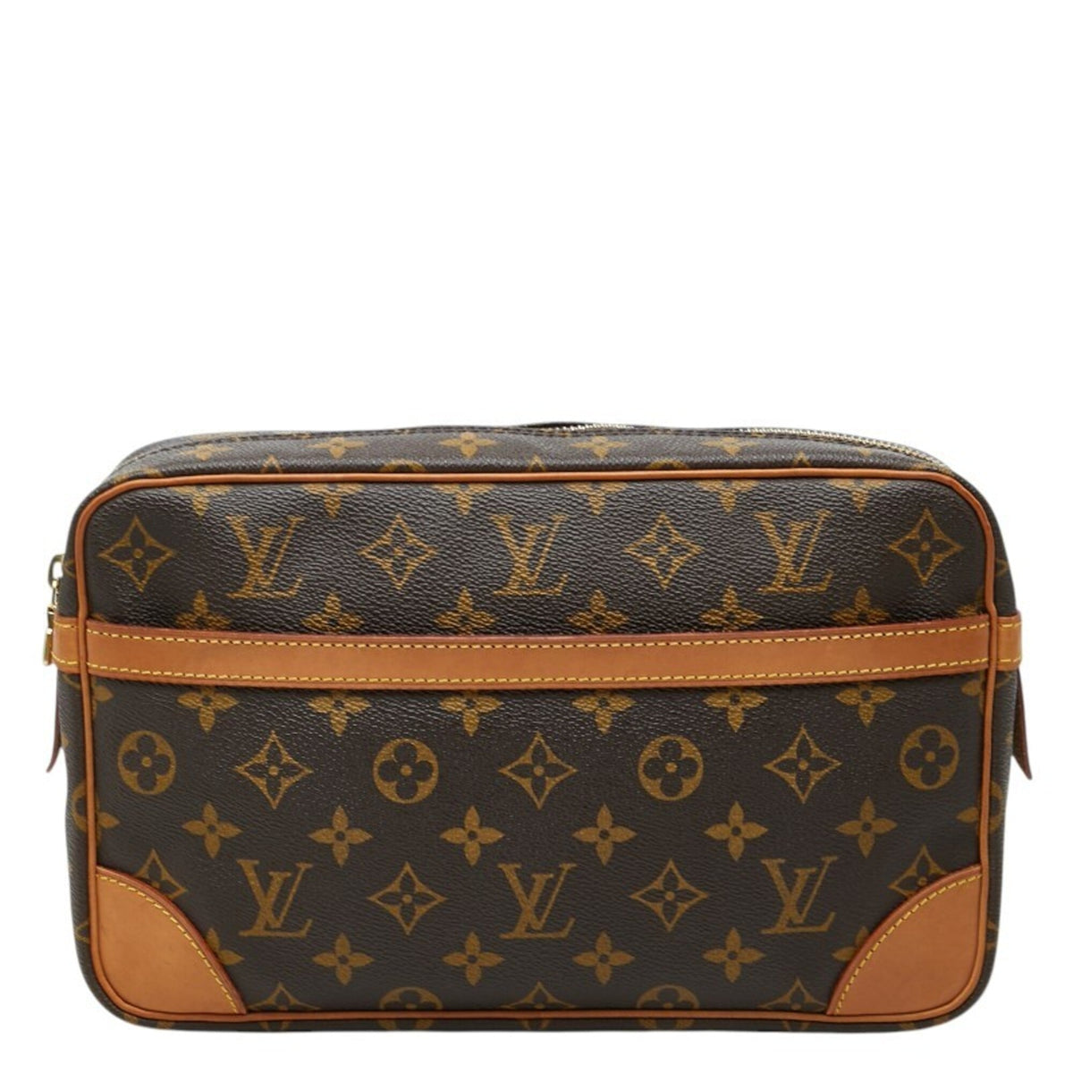 Louis Vuitton Brown Pvc Leather Clutch Bag (Pre-Owned)