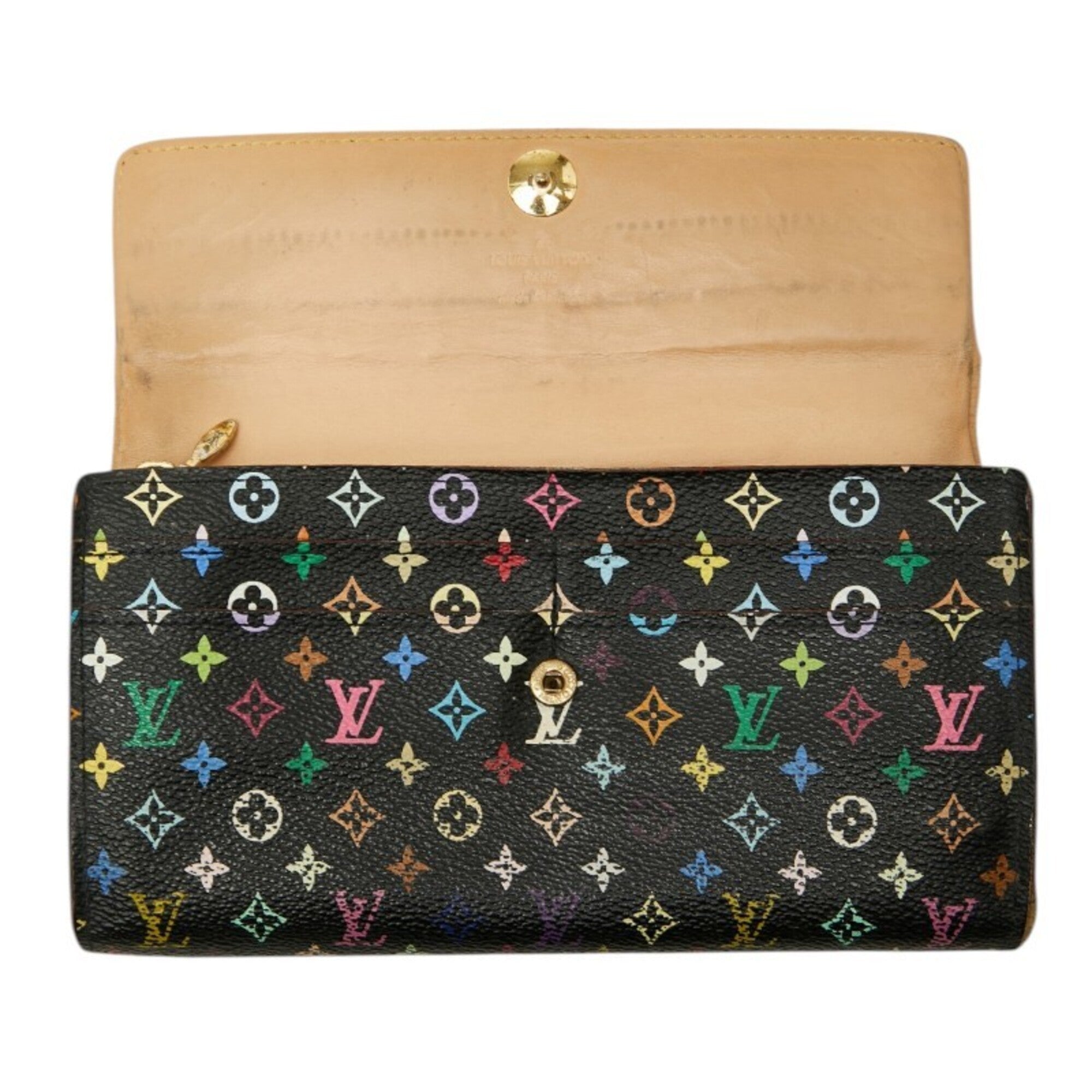 Louis Vuitton Black Noir Pvc Leather Long Wallet (Bi-Fold) (Pre-Owned)
