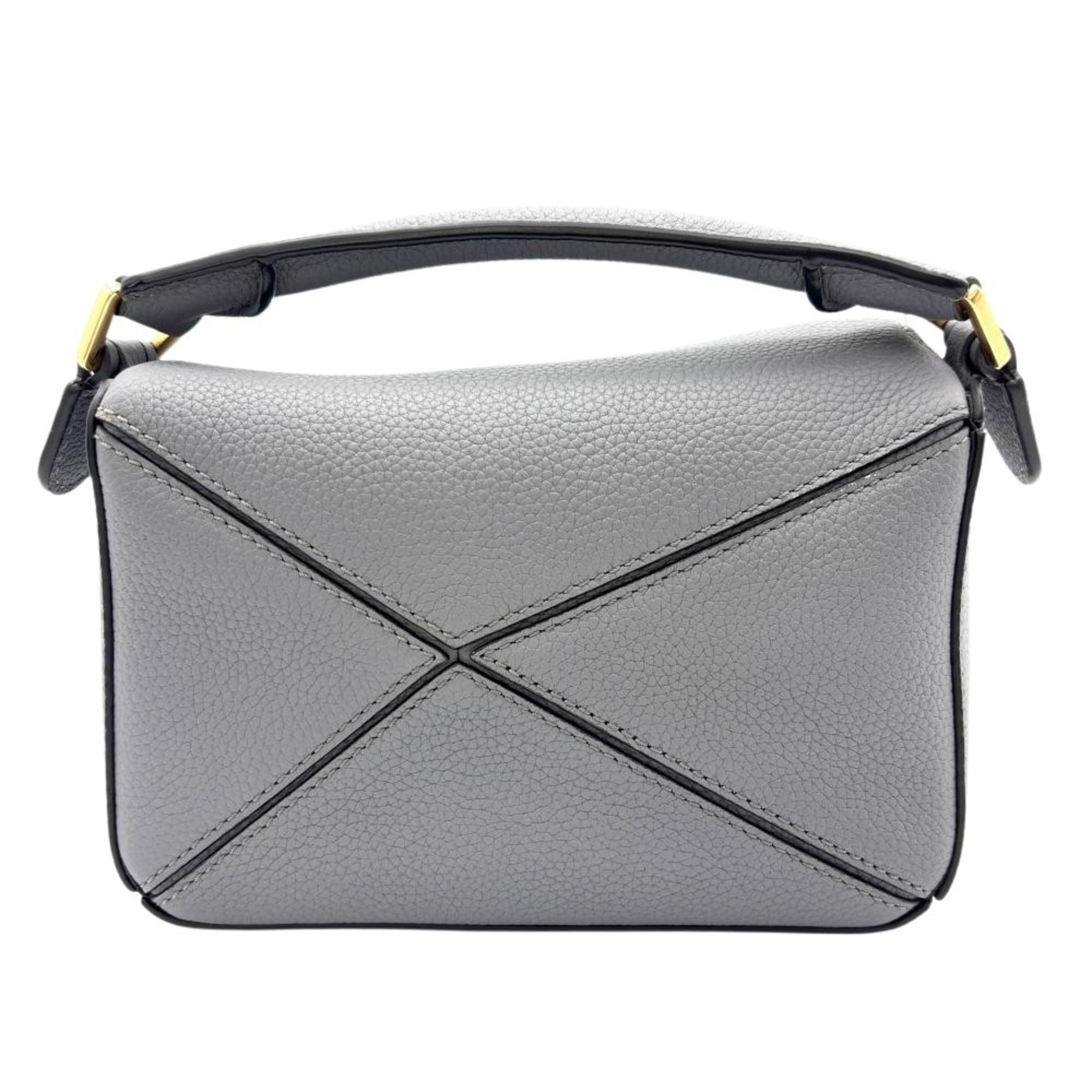 Loewe Puzzle Gray Leather Handbag Shoulder Bag (Pre-Owned)