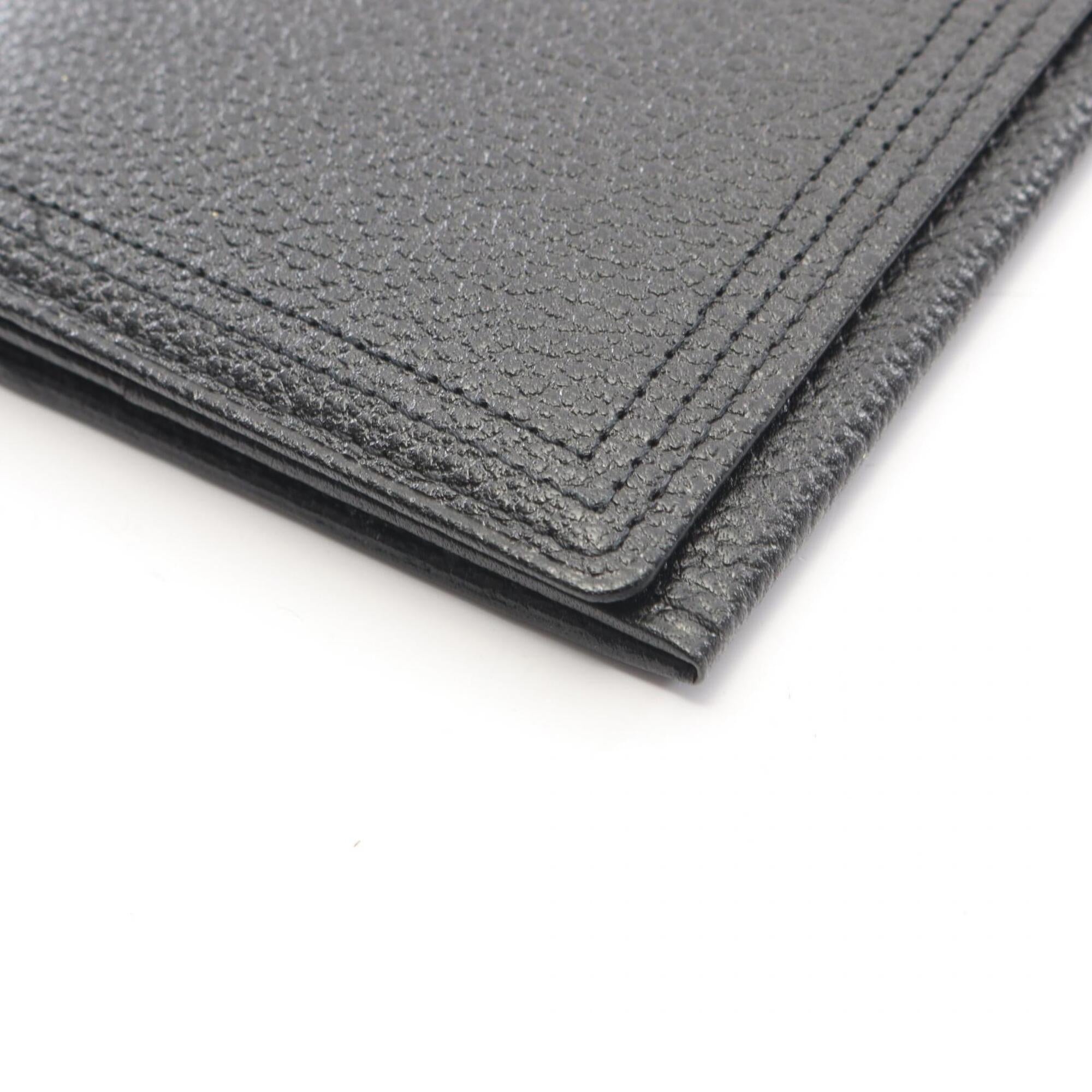 Yves Saint Laurent Black Leather Long Wallet (Bi-Fold) (Pre-Owned)