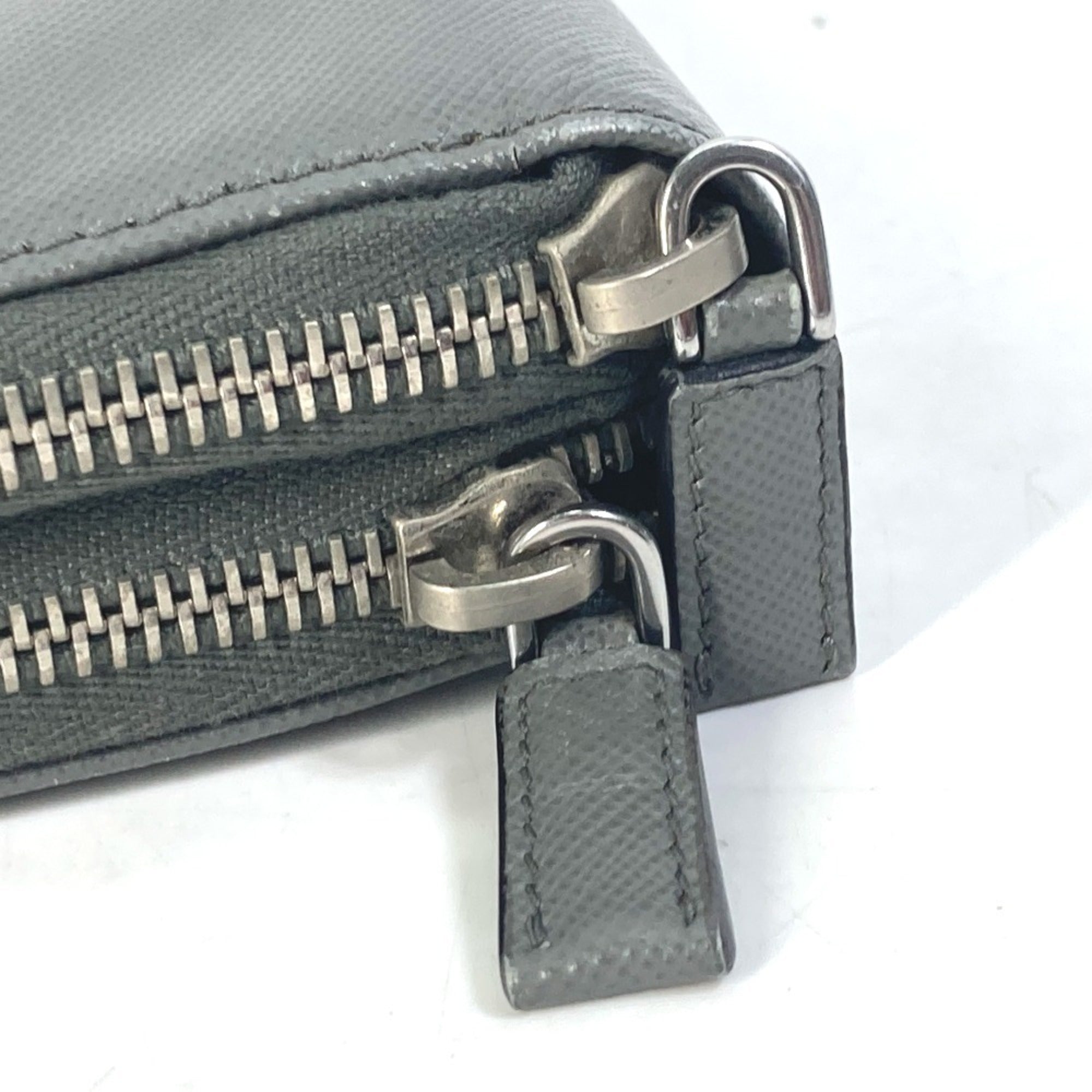 Prada Gray Saffiano Long Wallet (Bi-Fold) (Pre-Owned)