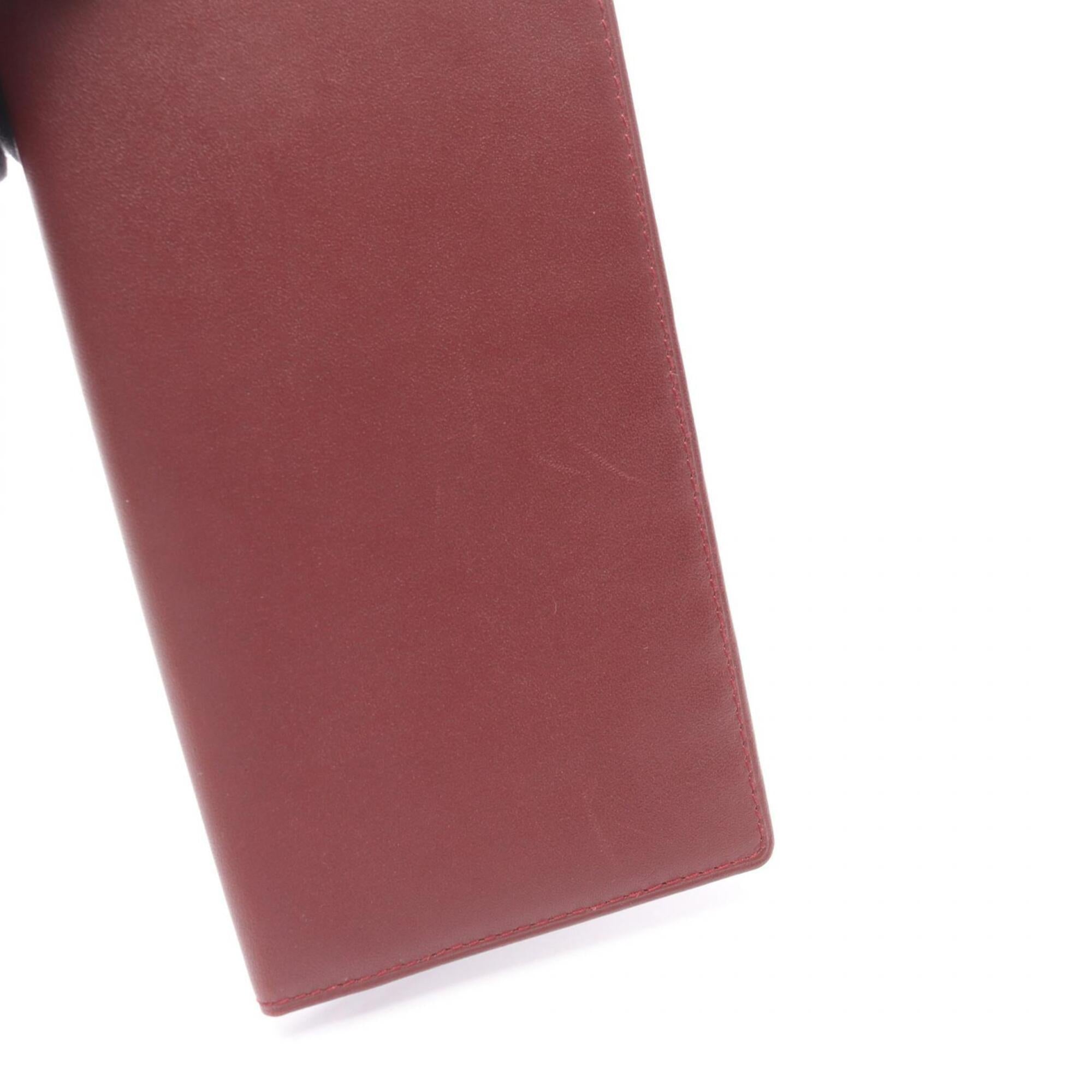 Cartier Bordeaux Leather Long Wallet (Bi-Fold) (Pre-Owned)