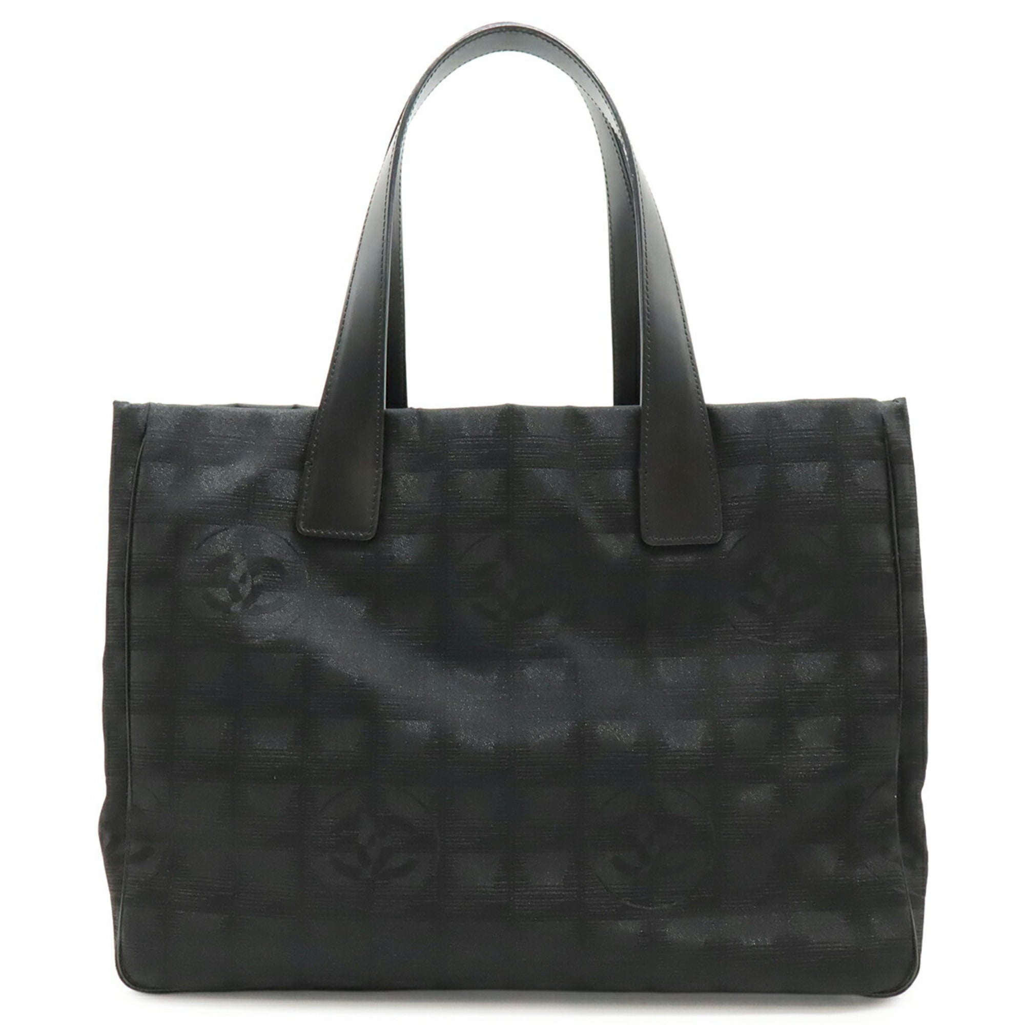 Chanel New Travel Line Black Jacquard Shoulder Bag Tote Bag (Pre-Owned)