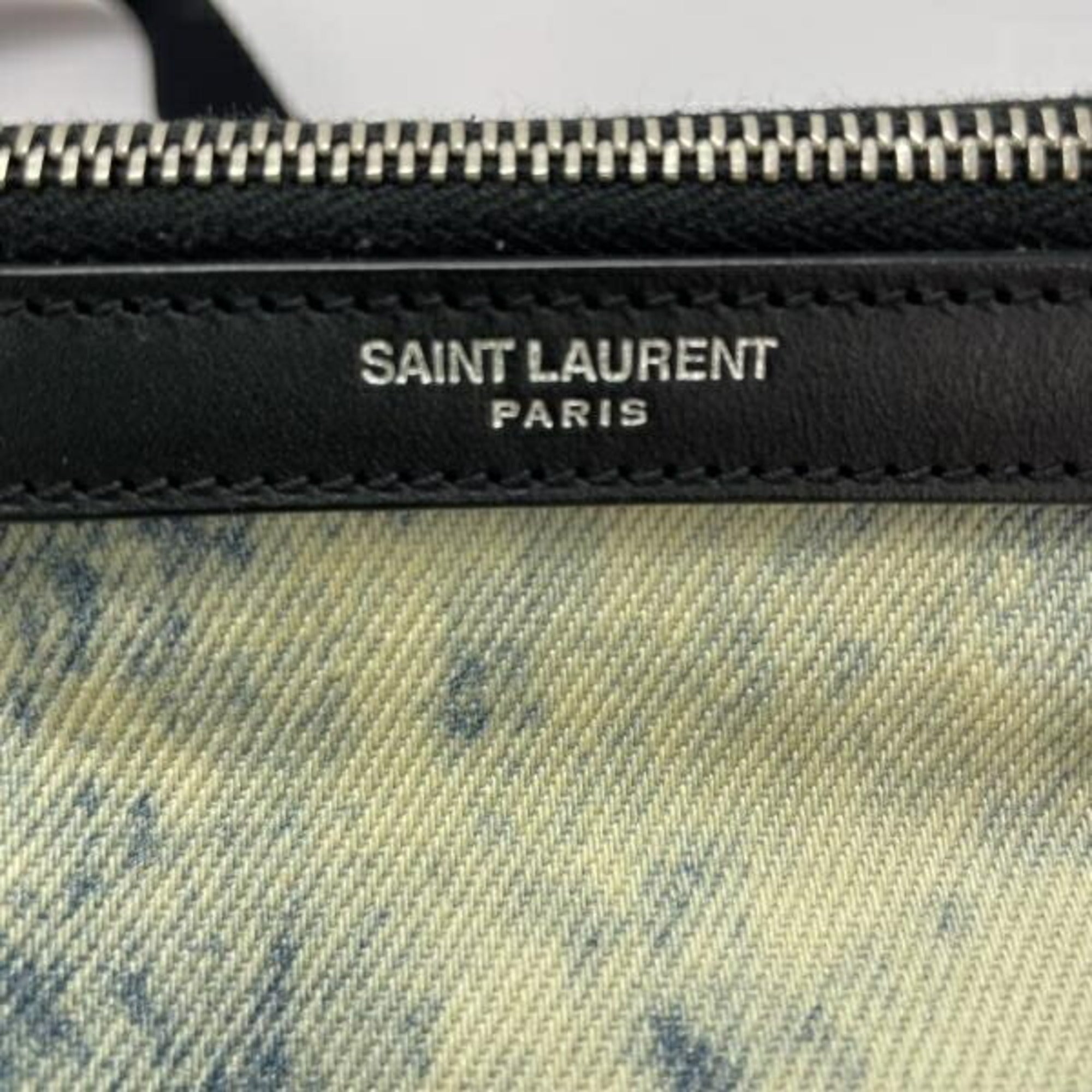 Yves Saint Laurent Blue White Fanny Pack Sling Bag (Pre-Owned)