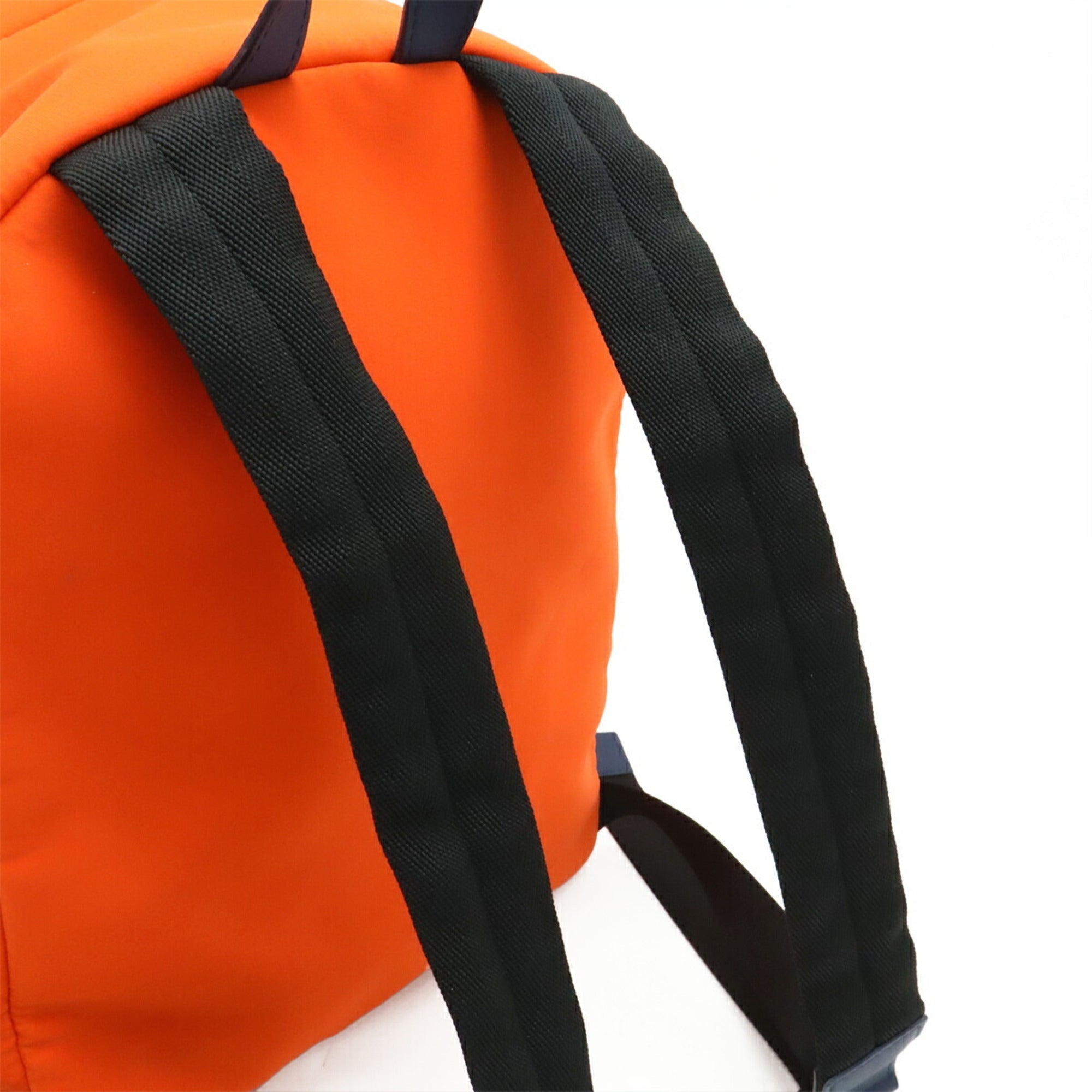 Fendi Black Orange Neoprene Leather Backpack (Pre-Owned)
