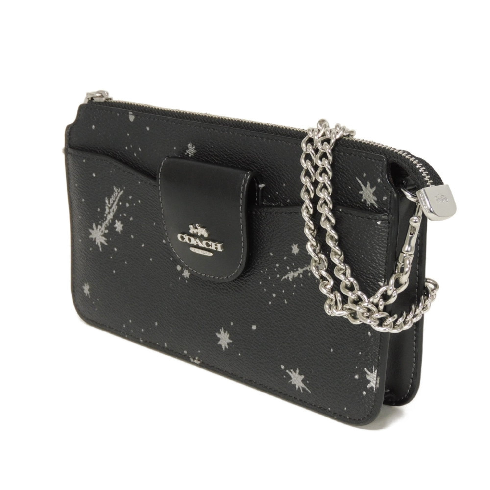 Coach Poppy Black Coated Canvas Shoulder Bag Sling Bag (Pre-Owned)