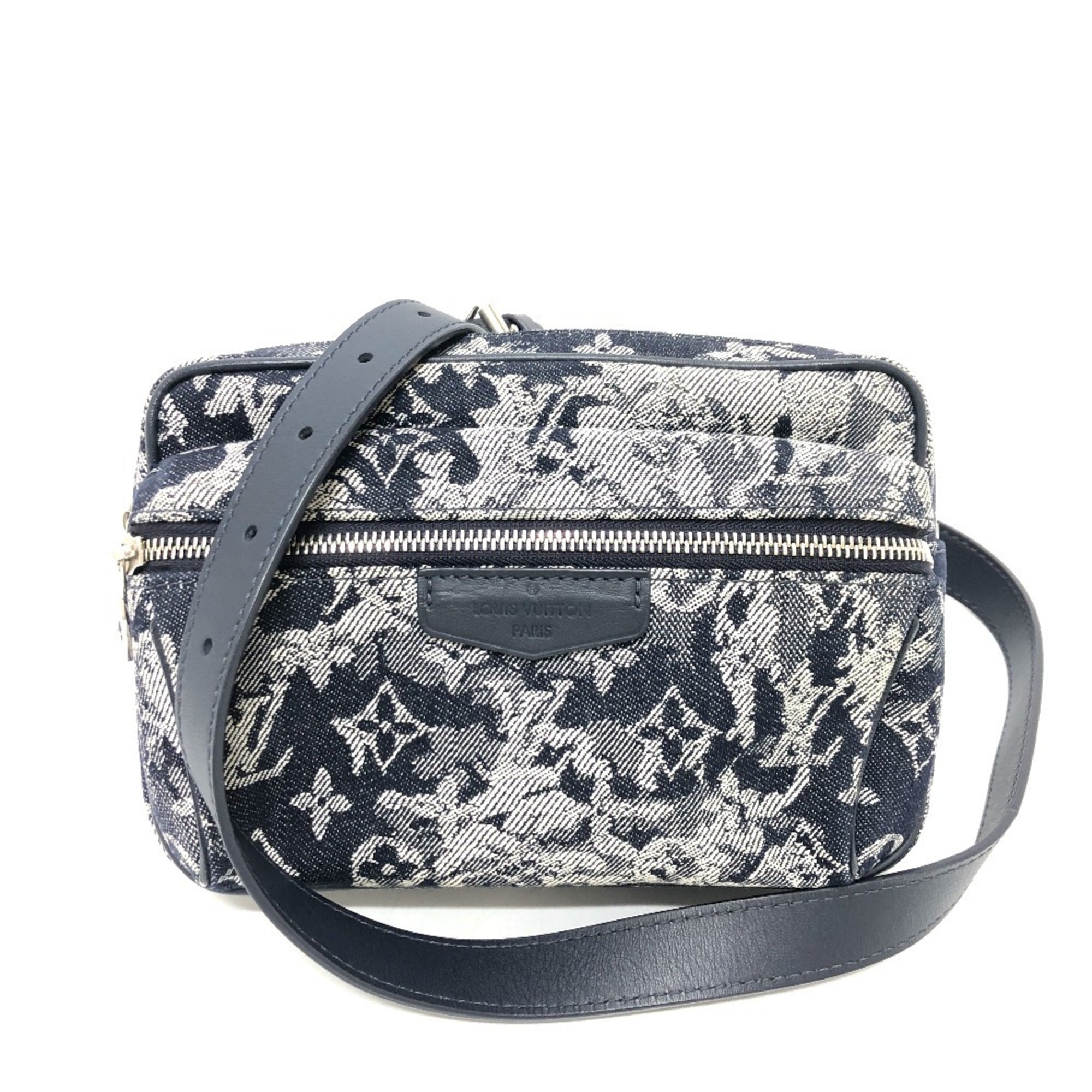 Louis Vuitton Navy Canvas Shoulder Bag Sling Bag (Pre-Owned)