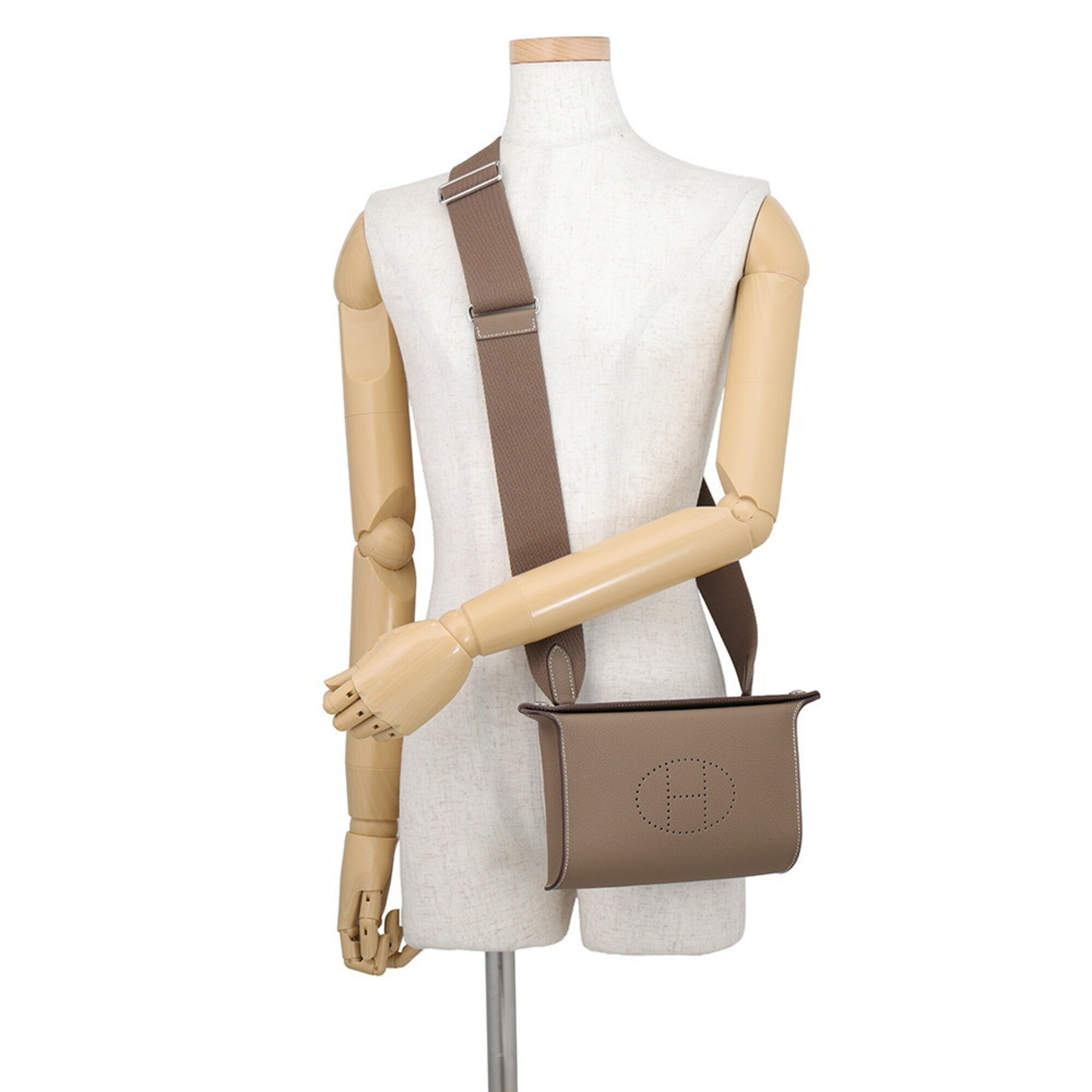 Hermes Etoupe Gray Togo Leather Handbag Shoulder Bag (Pre-Owned)