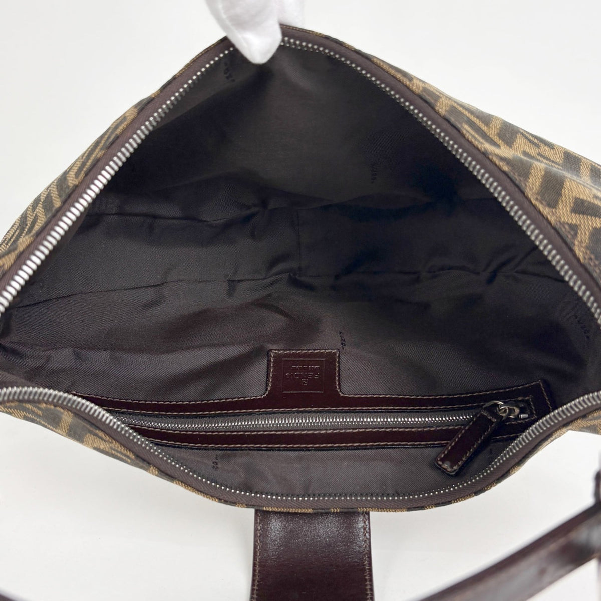 Fendi Brown Canvas Leather Shoulder Bag (Pre-Owned)