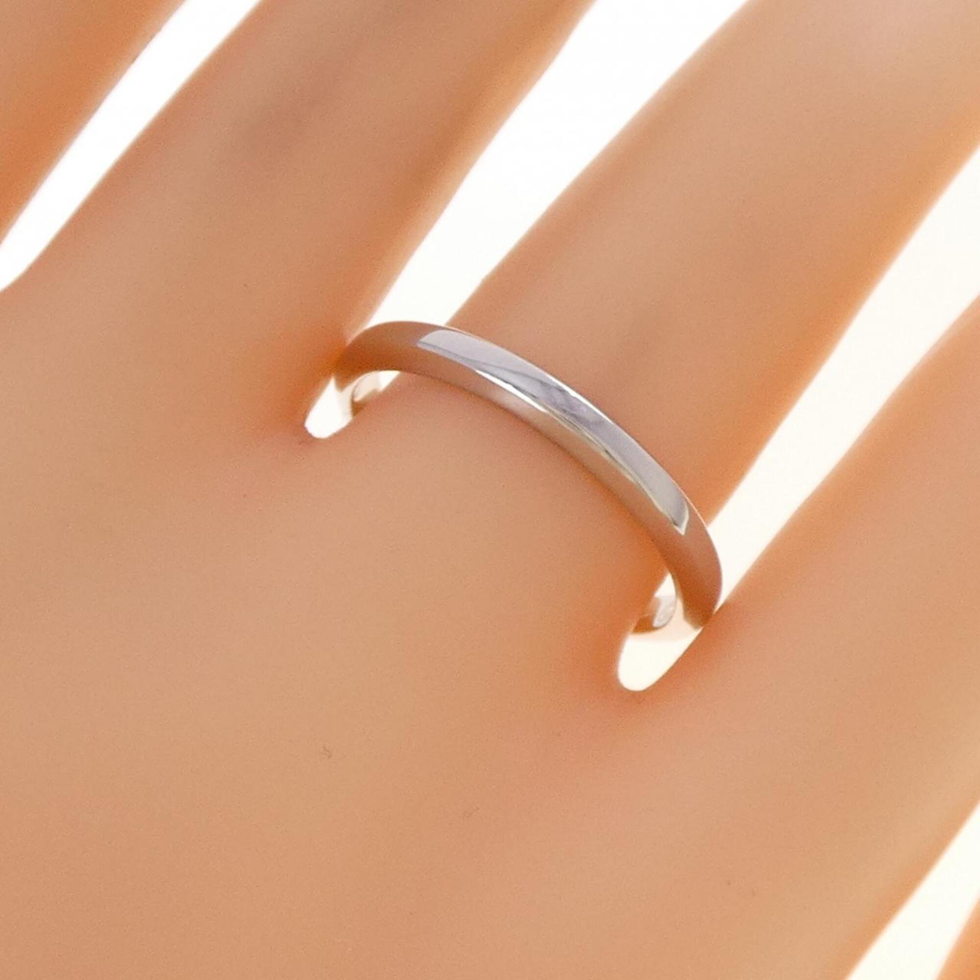 Cartier Silver Platinum 950 Band Ring (Pre-Owned)