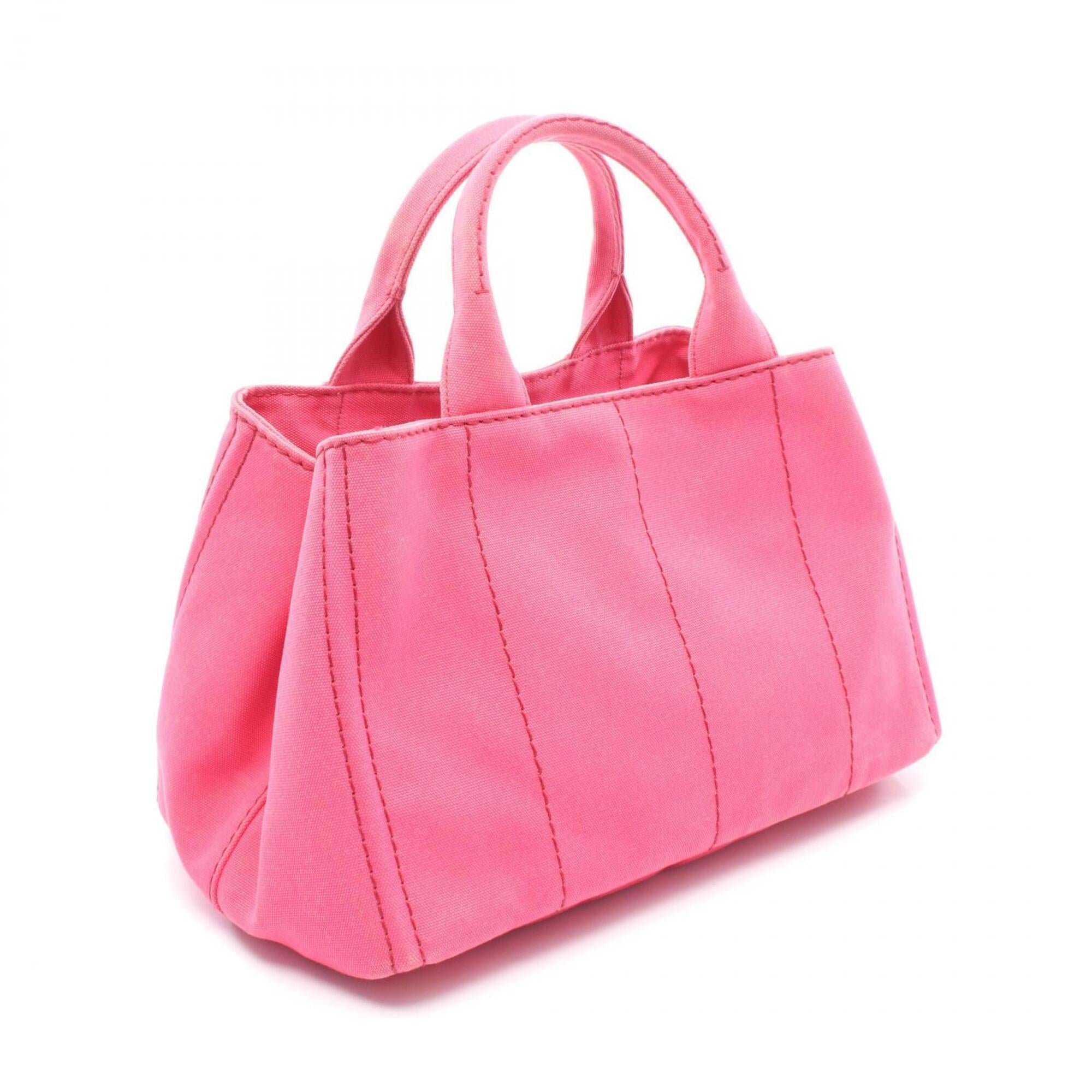 Prada Pink Canvas Handbag Tote Bag (Pre-Owned)
