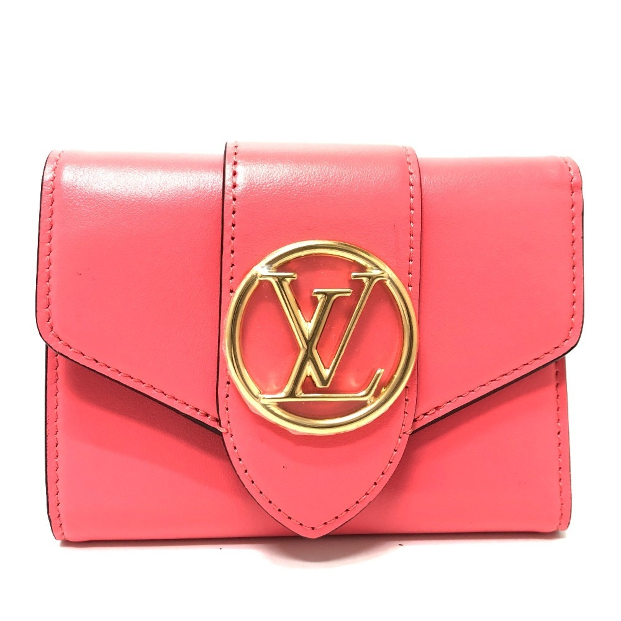 Louis Vuitton Blue Dahlia Galle Pink Leather Coin Purse/Coin Case (Pre-Owned)