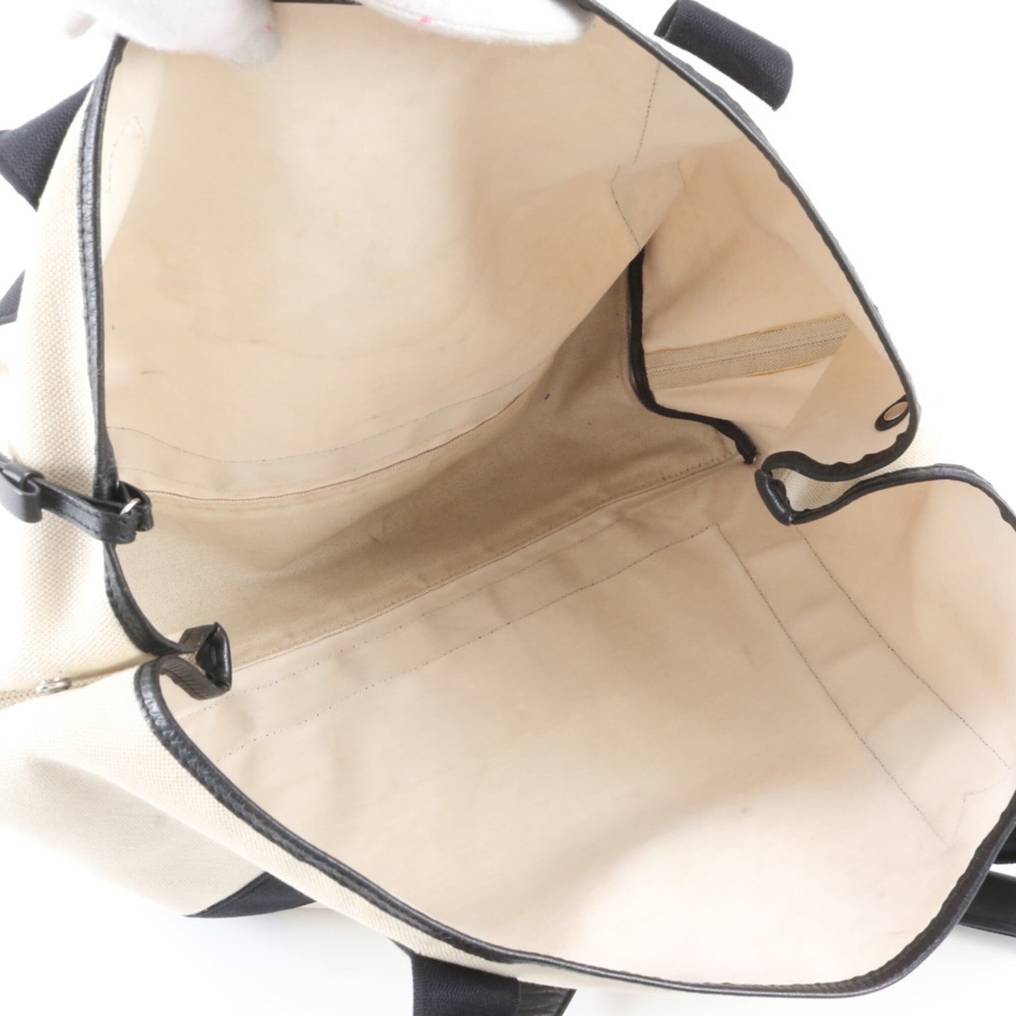 Balenciaga Ivory Leather Canvas Handbag Shoulder Bag Tote Bag (Pre-Owned)