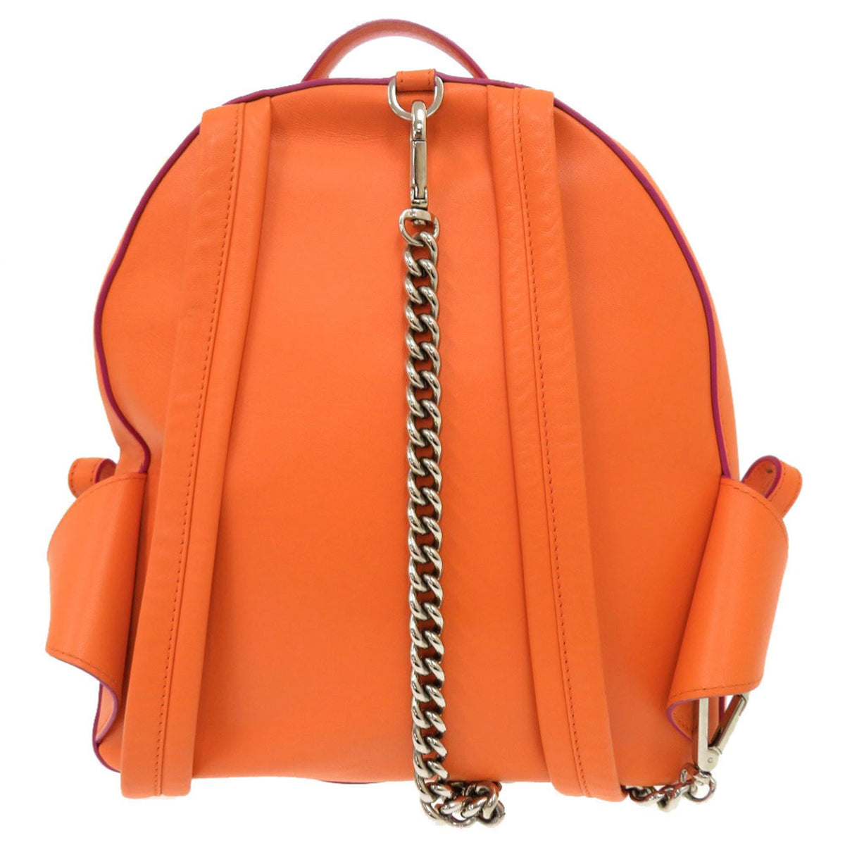 Versace Orange Leather Backpack (Pre-Owned)