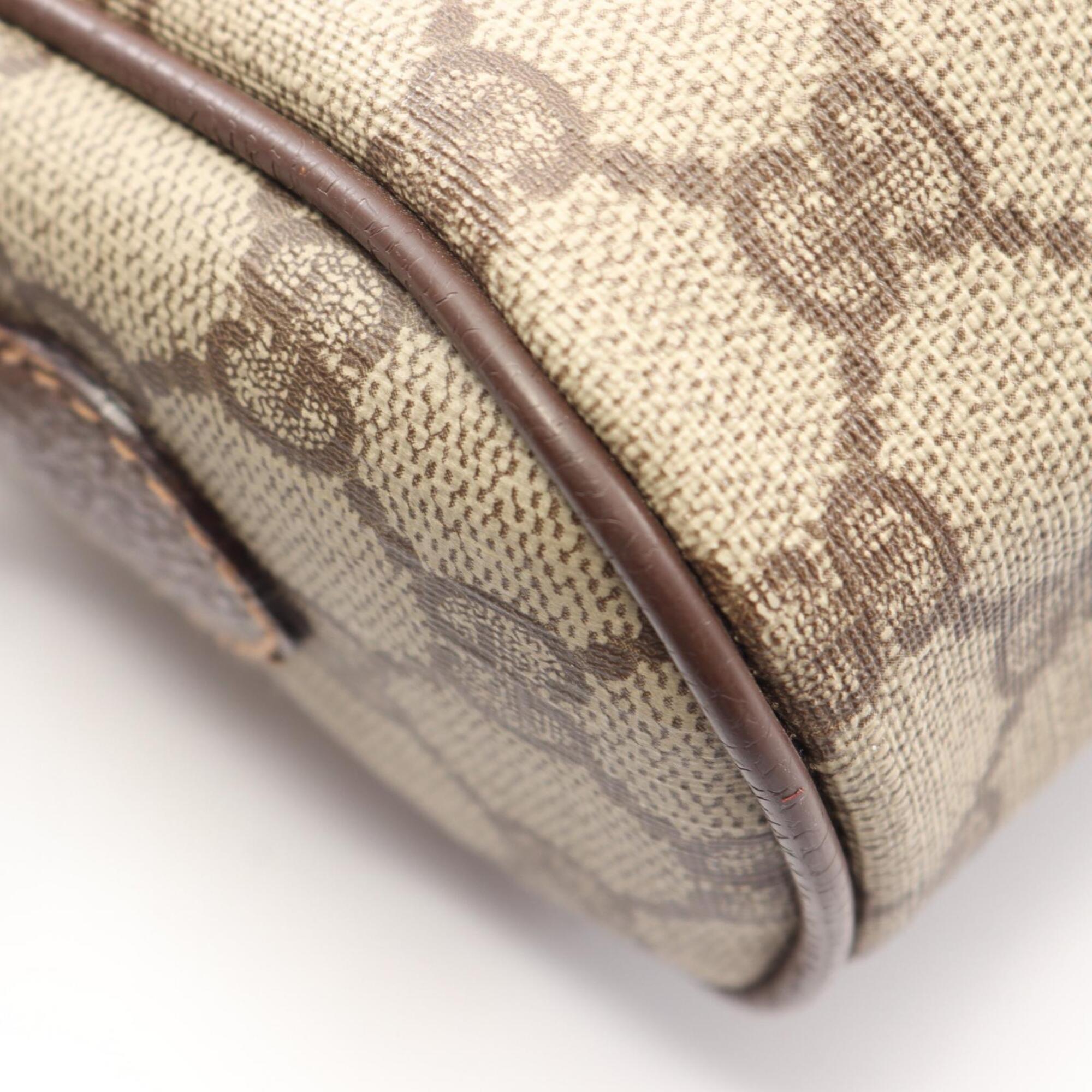 Gucci Beige Brown Multi-Color Pvc Coated Canvas Leather Handbag Shoulder Bag (Pre-Owned)