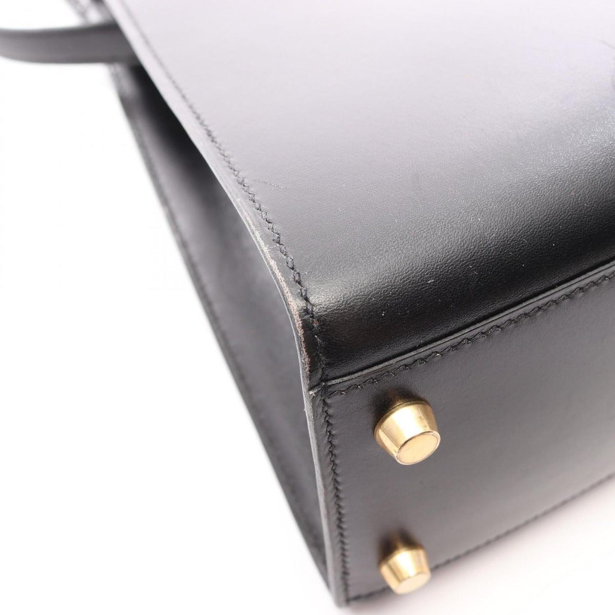 Hermes Black Box Calf Leather Leather Handbag Shoulder Bag (Pre-Owned)