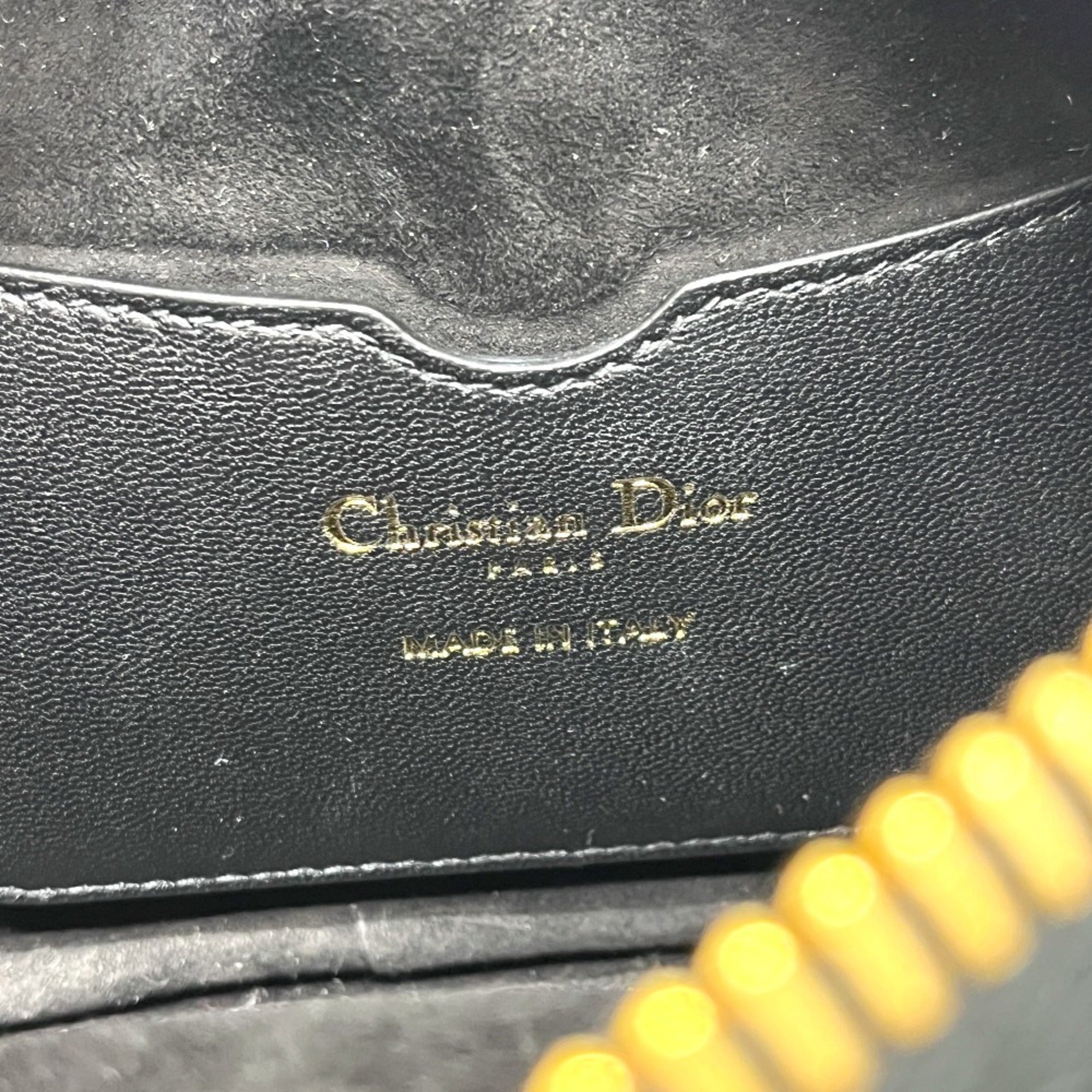Christian Dior Black White Leather Handbag Shoulder Bag (Pre-Owned)
