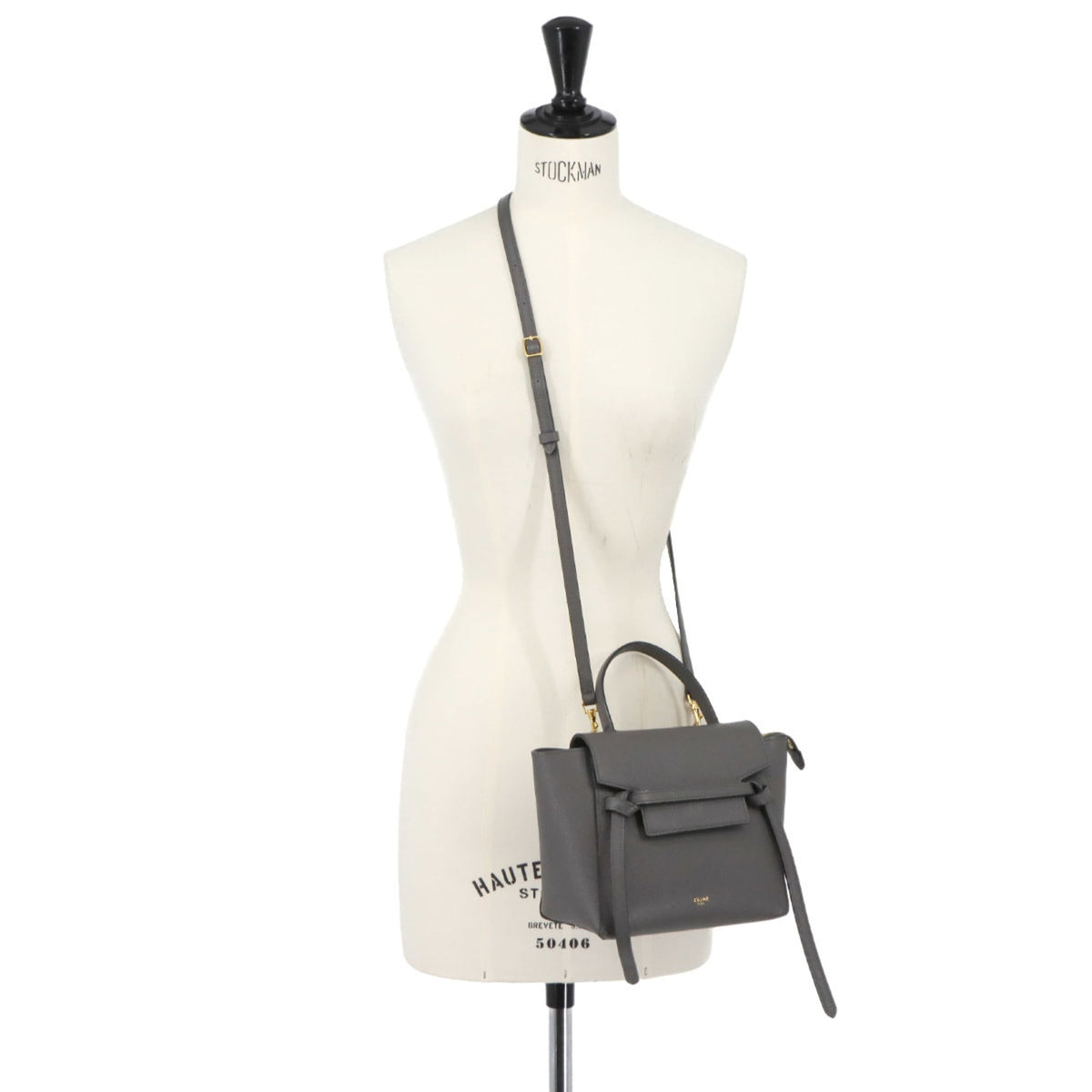 Celine Gray Leather Fanny Pack Handbag (Pre-Owned)